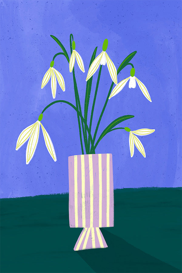 wall-art-print-canvas-poster-framed-Snowdrops in Stripes-1