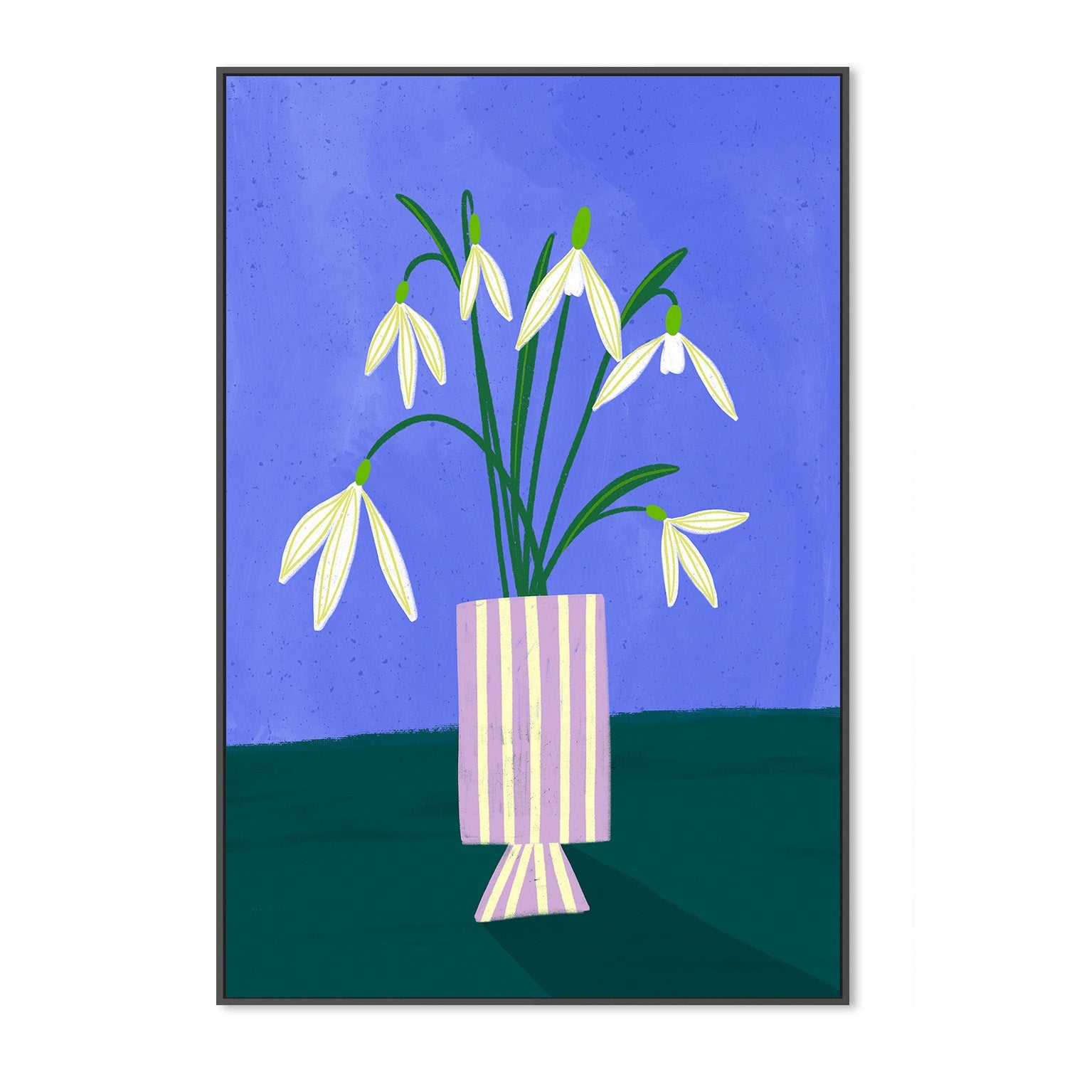 wall-art-print-canvas-poster-framed-Snowdrops in Stripes-3
