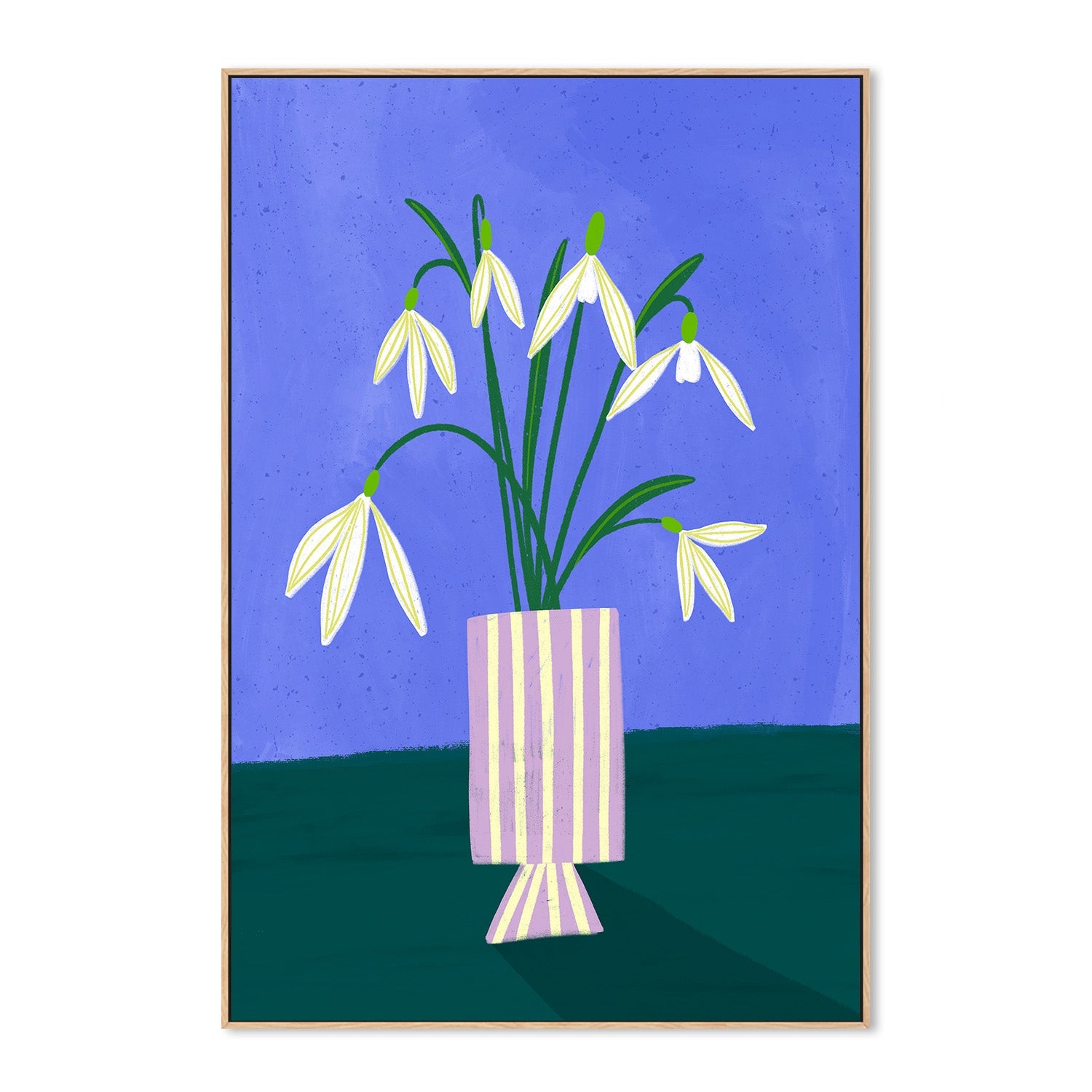 wall-art-print-canvas-poster-framed-Snowdrops in Stripes-4