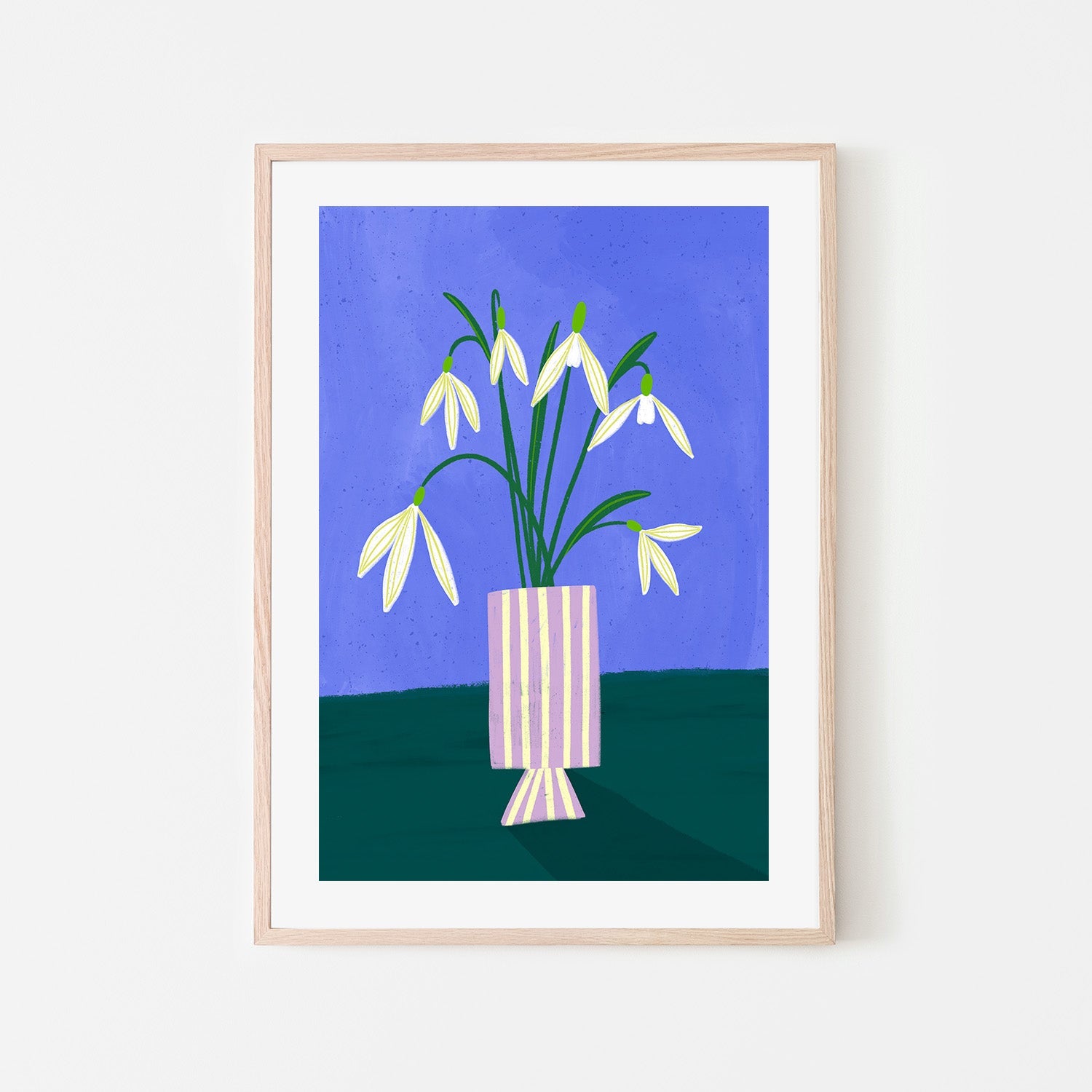 wall-art-print-canvas-poster-framed-Snowdrops in Stripes-6