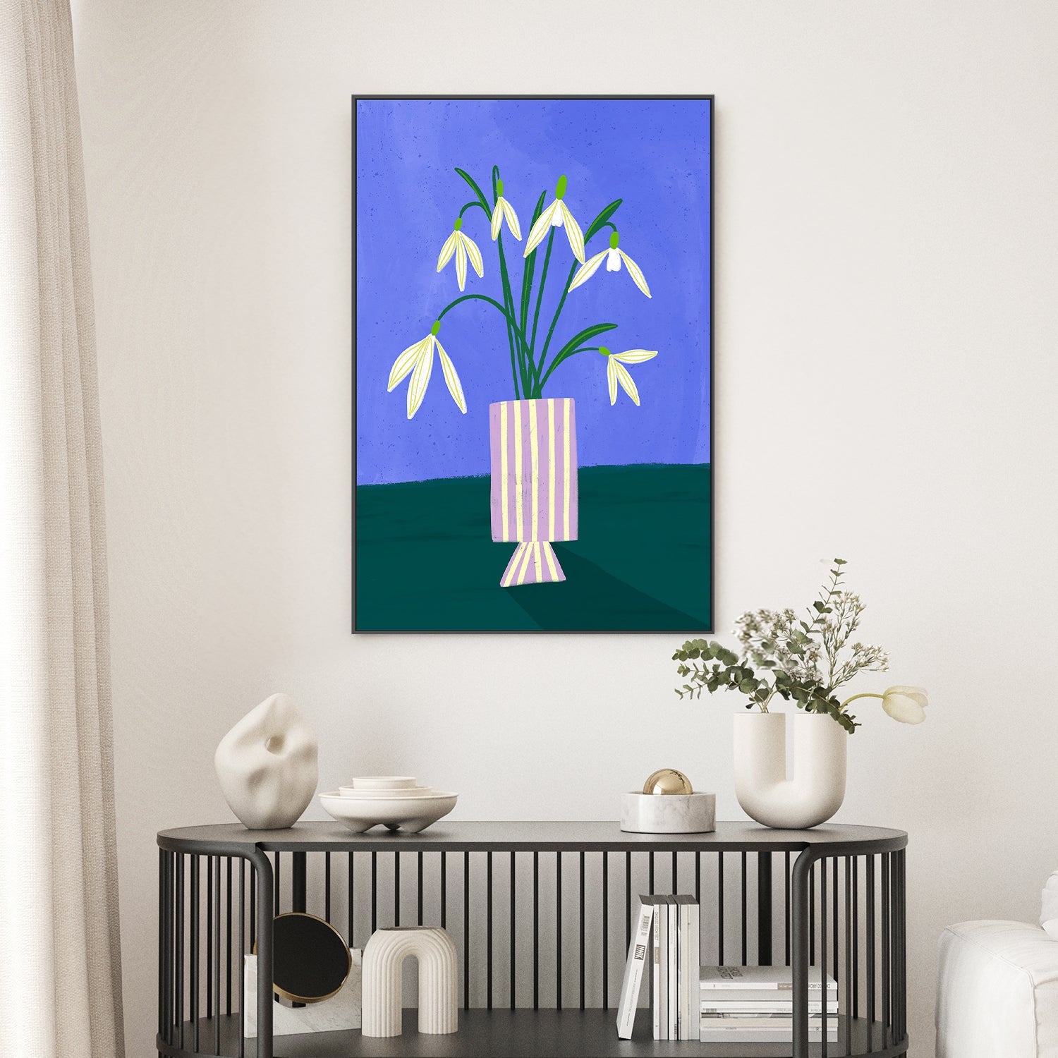 wall-art-print-canvas-poster-framed-Snowdrops in Stripes-7