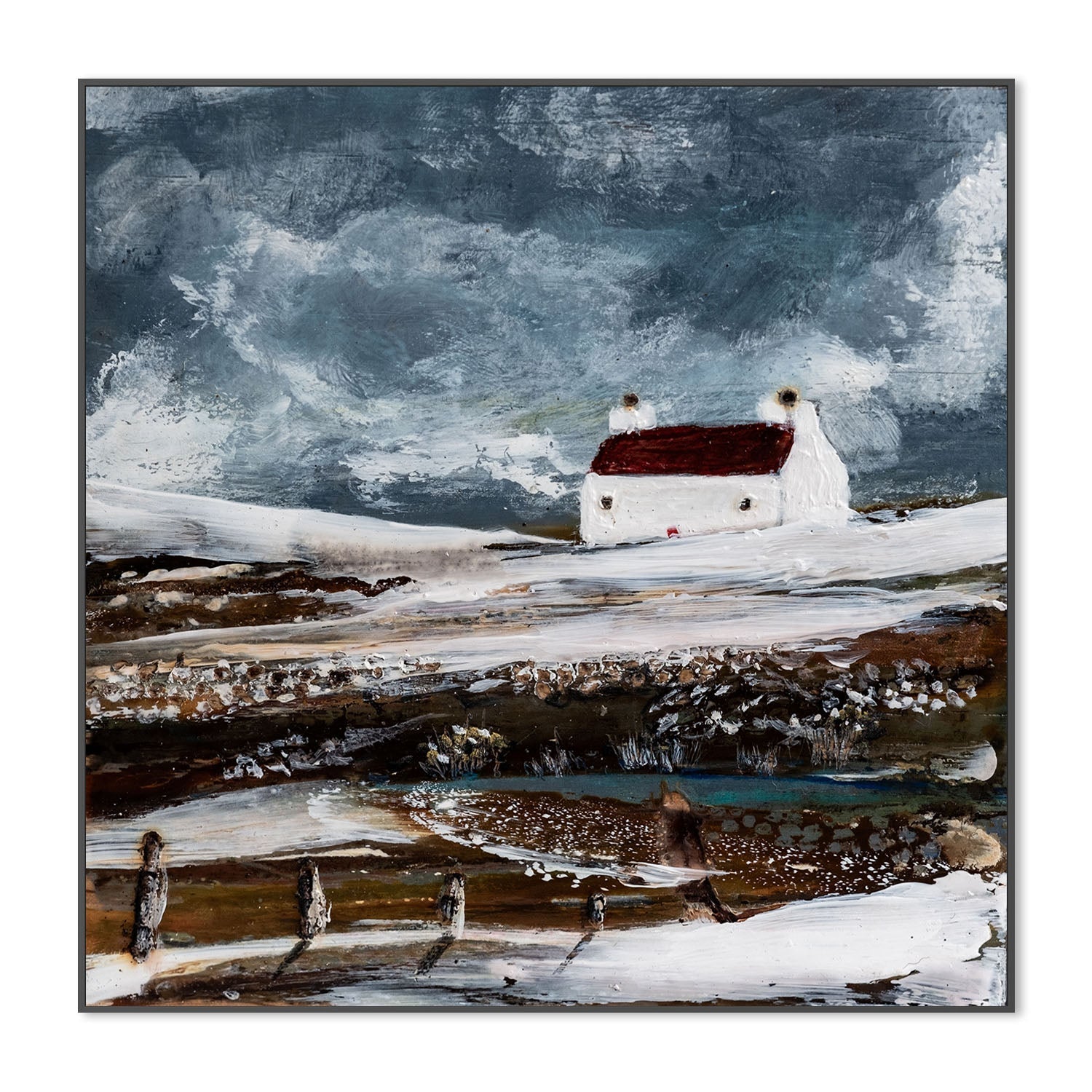 wall-art-print-canvas-poster-framed-Snowfall On The Tarn , By Louise O'Hara-3