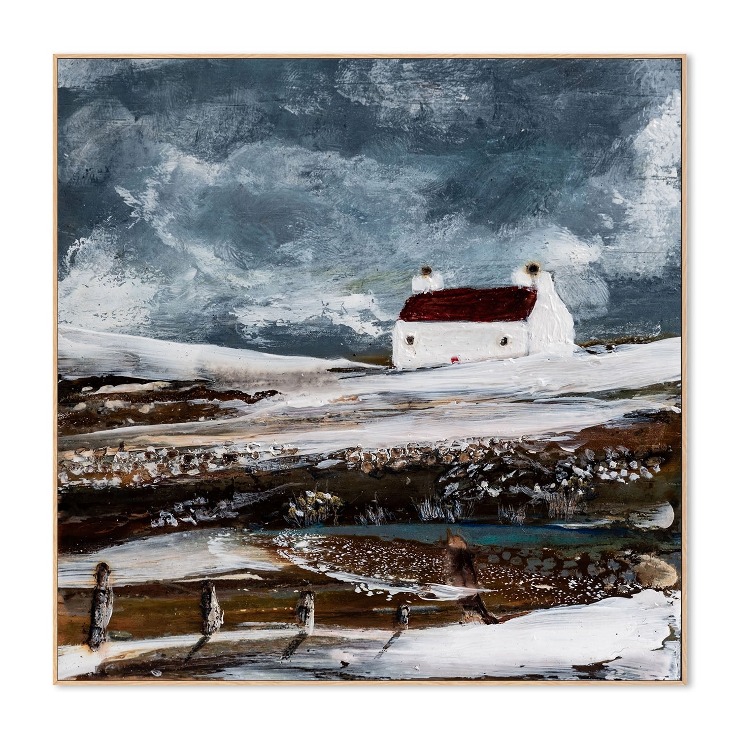 wall-art-print-canvas-poster-framed-Snowfall On The Tarn , By Louise O'Hara-4