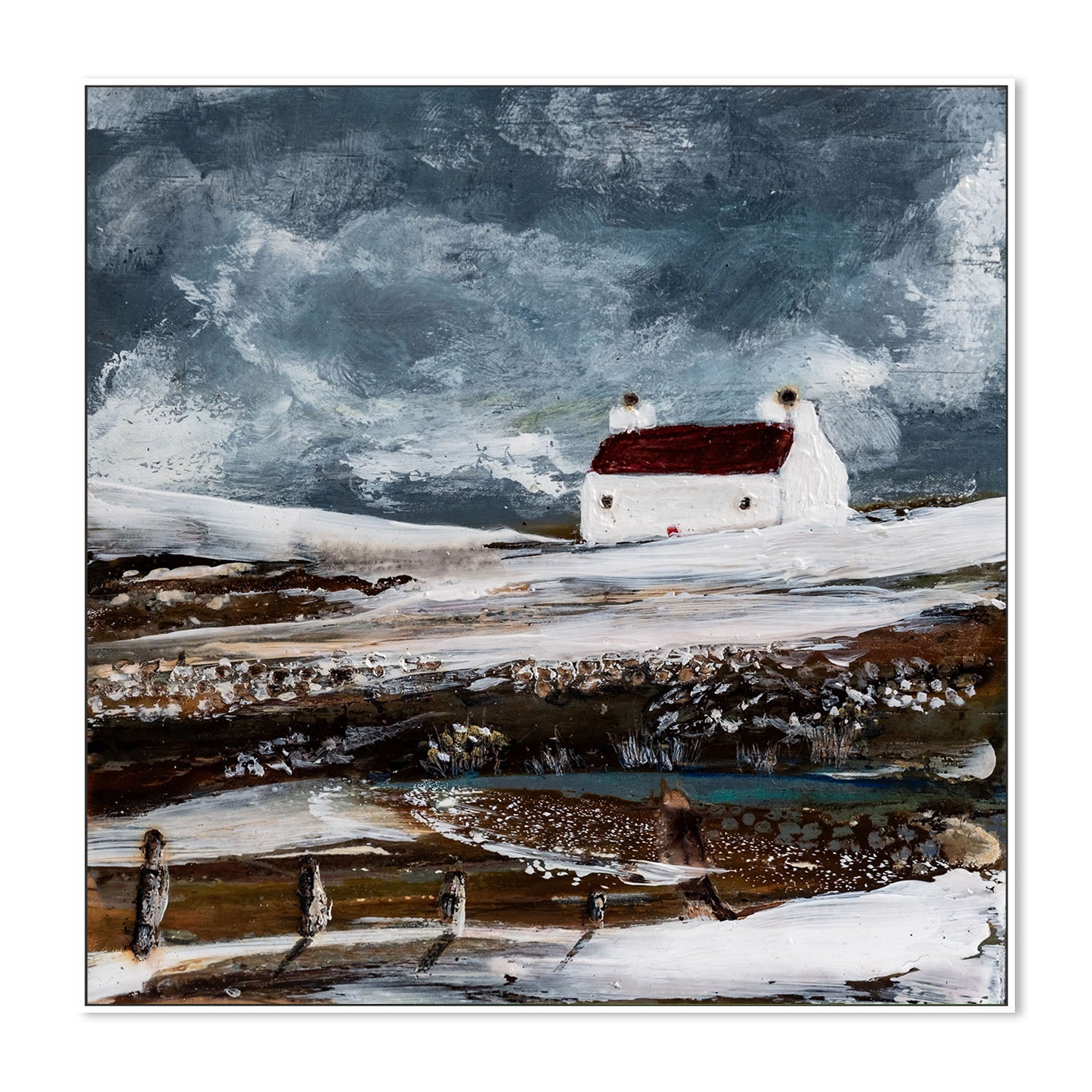 wall-art-print-canvas-poster-framed-Snowfall On The Tarn , By Louise O'Hara-5