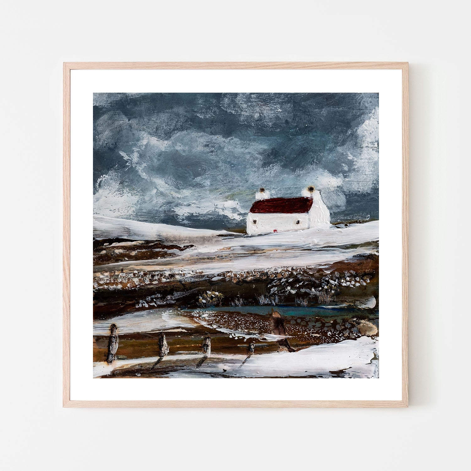 wall-art-print-canvas-poster-framed-Snowfall On The Tarn , By Louise O'Hara-6