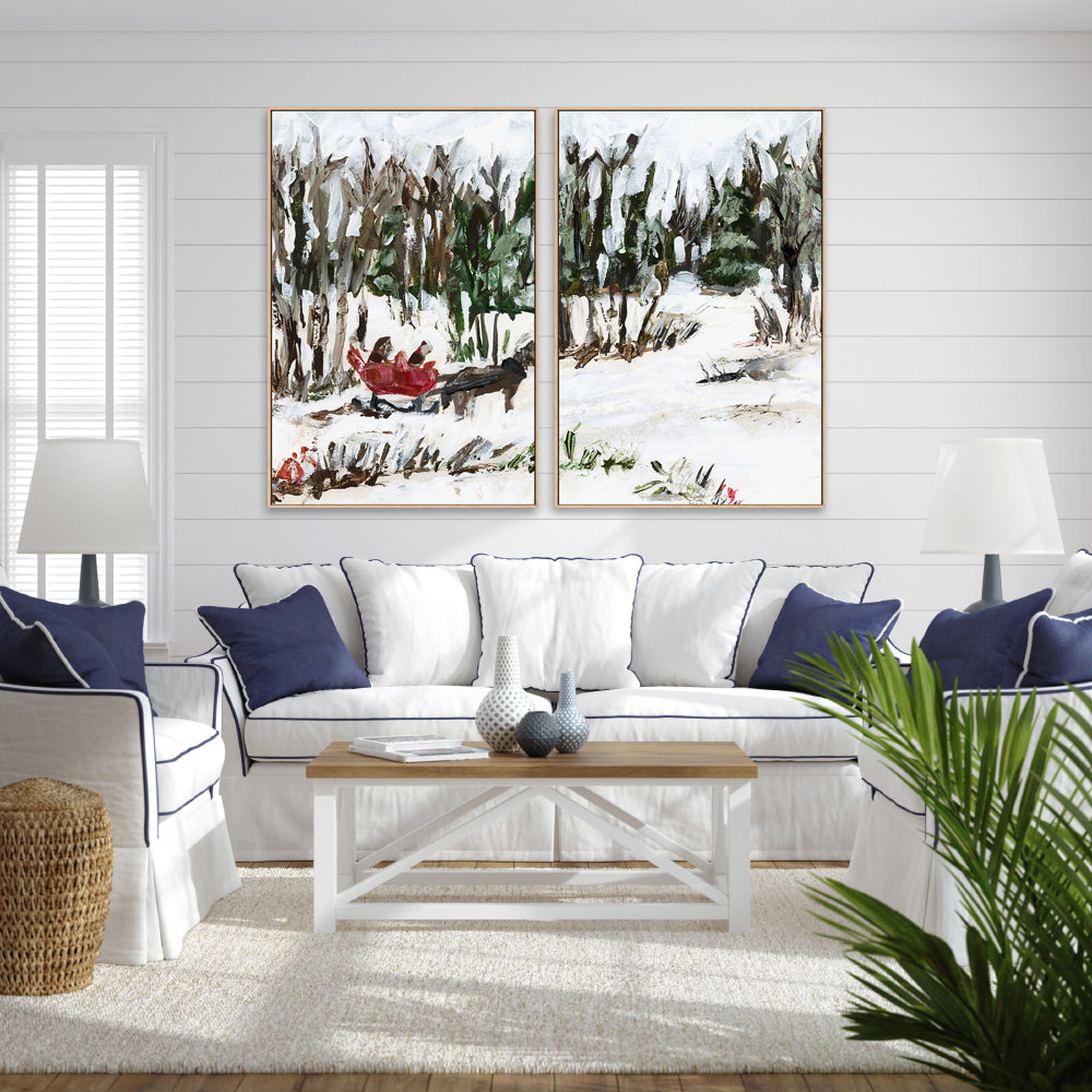 wall-art-print-canvas-poster-framed-Snowy Trails , Style A & B , Set Of 2 , By Jetty Home-2