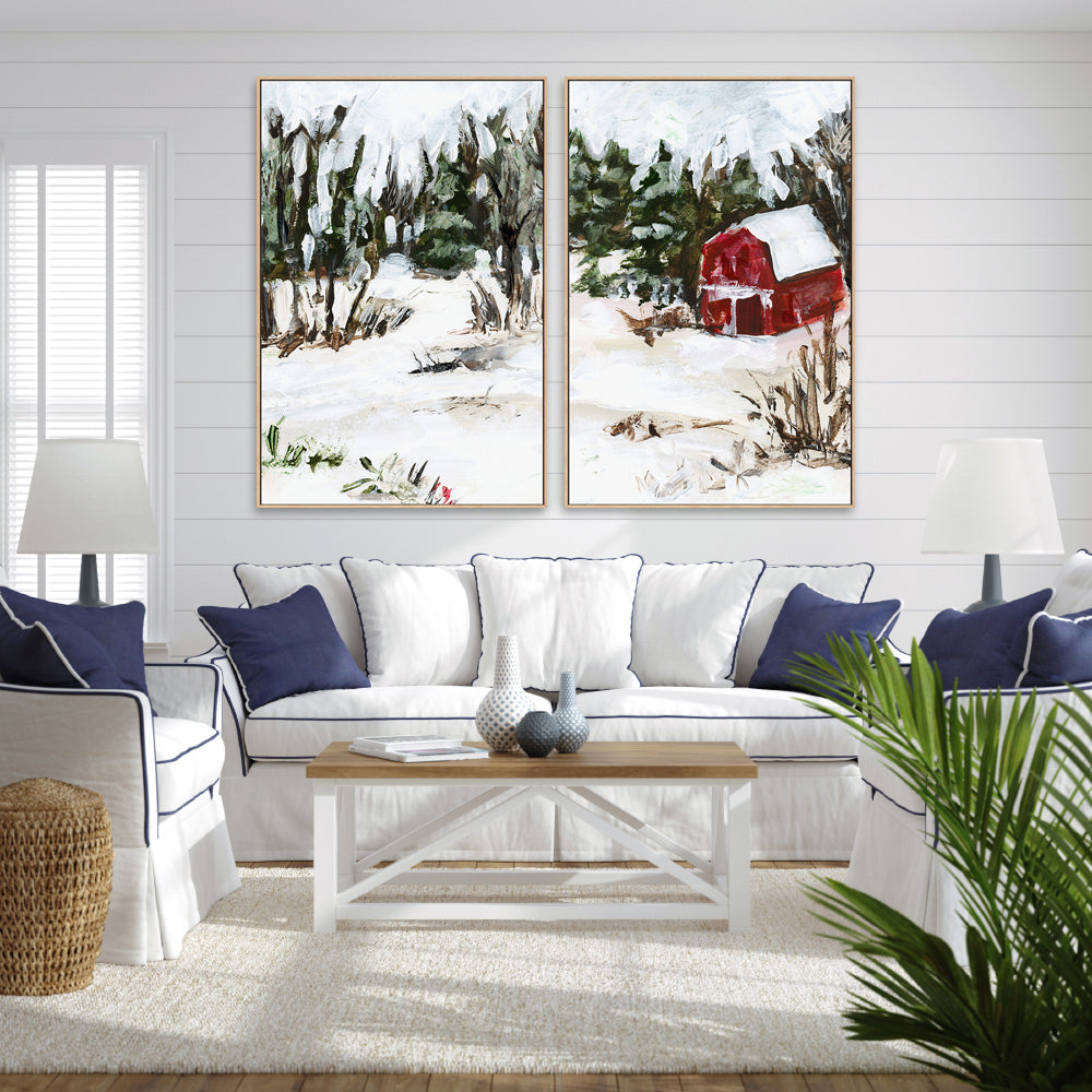 wall-art-print-canvas-poster-framed-Snowy Trails , Style B & C, Set Of 2 , By Jetty Home-2