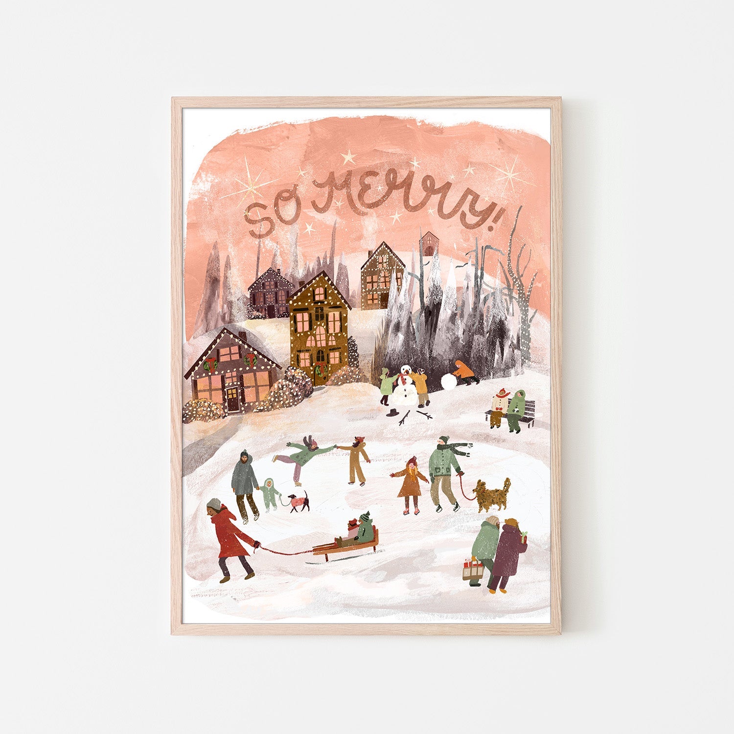 wall-art-print-canvas-poster-framed-So Merry Holiday Scene-6