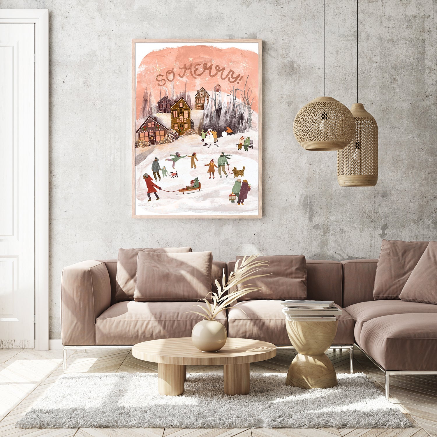 wall-art-print-canvas-poster-framed-So Merry Holiday Scene-8