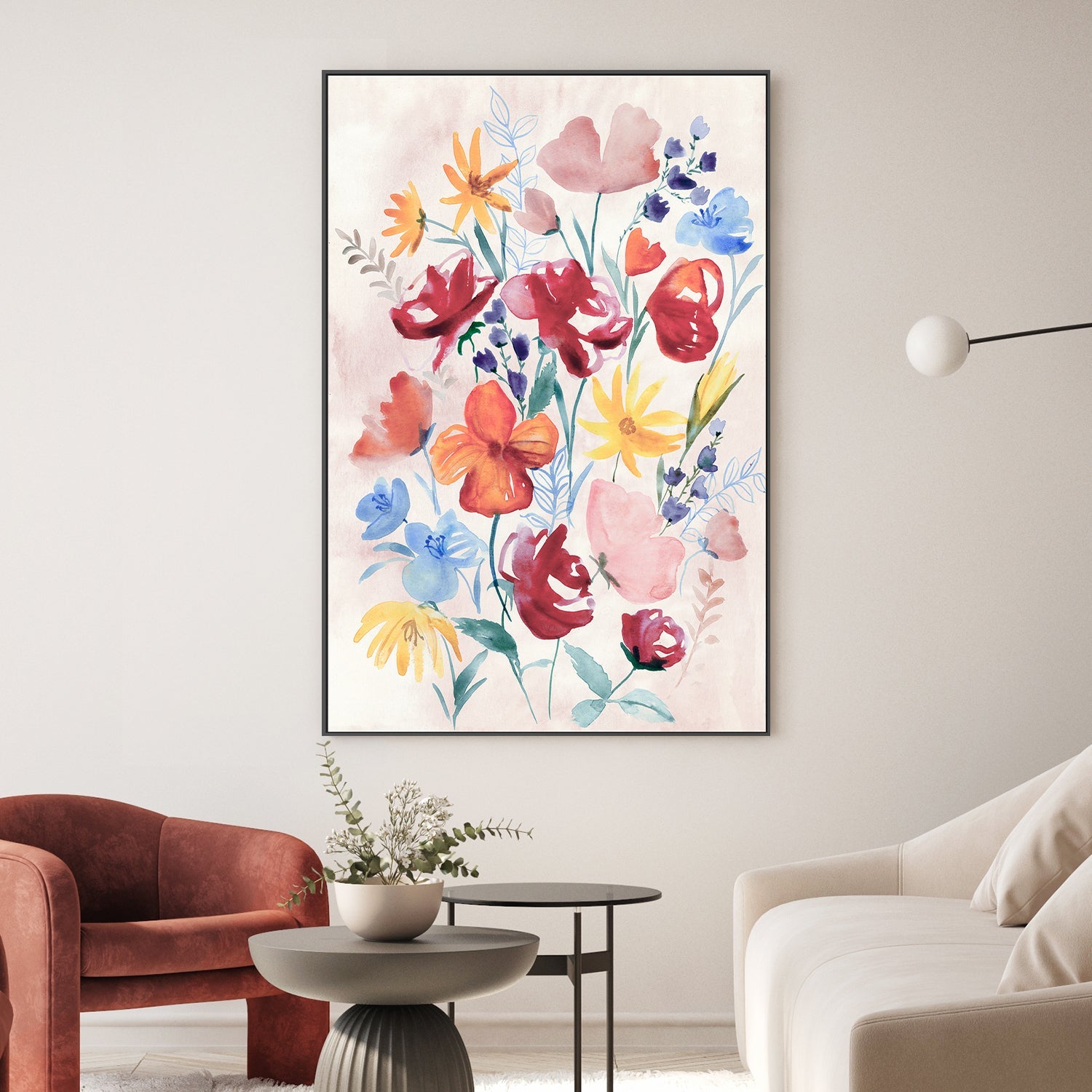 wall-art-print-canvas-poster-framed-Soft Blooms in Gentle Waterco...-2