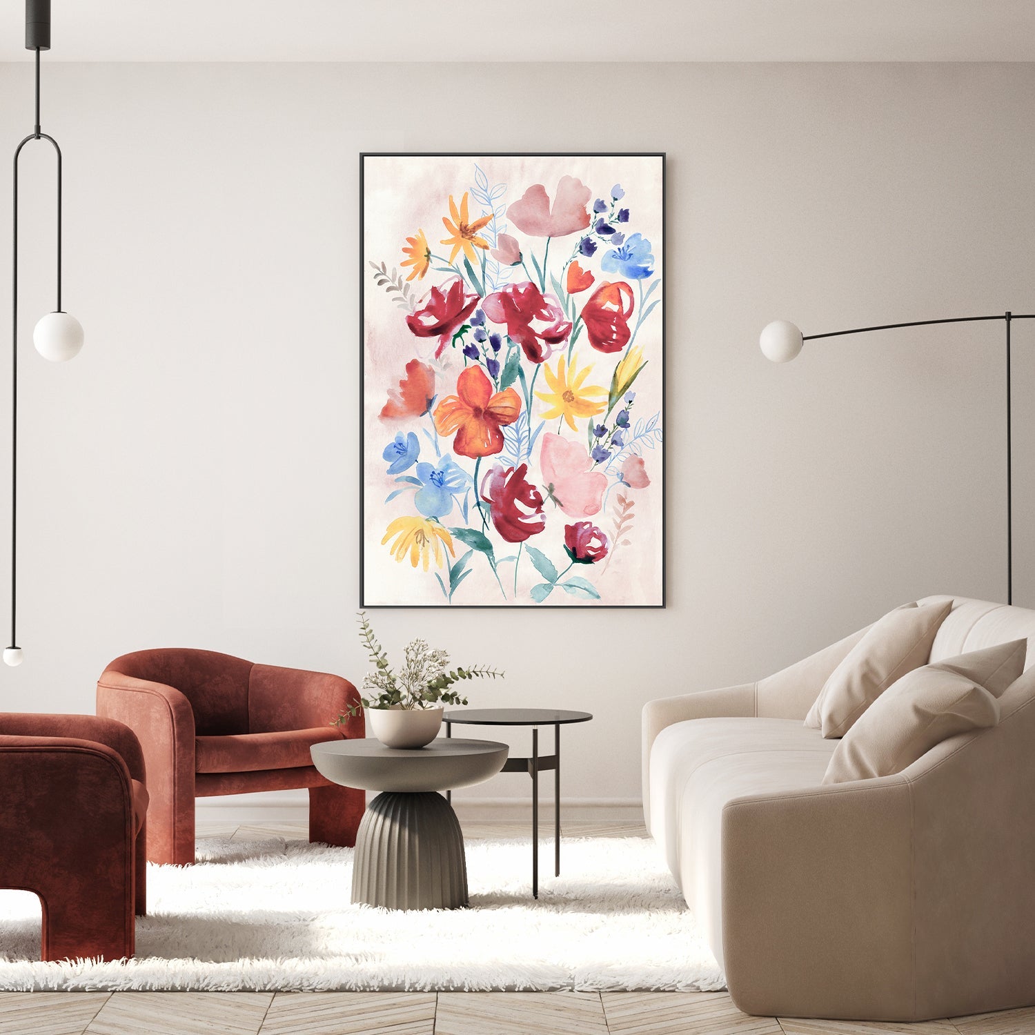 wall-art-print-canvas-poster-framed-Soft Blooms in Gentle Waterco...-7