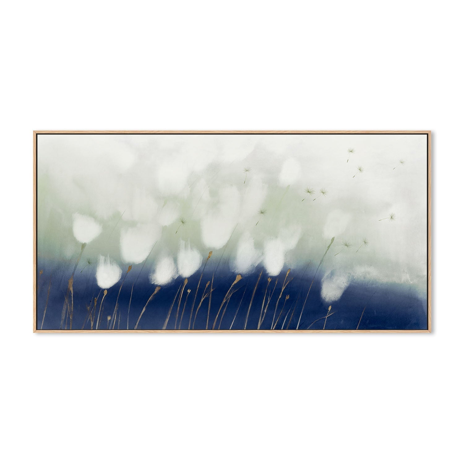 wall-art-print-canvas-poster-framed-Soft Blue Florals , By Aria K-4