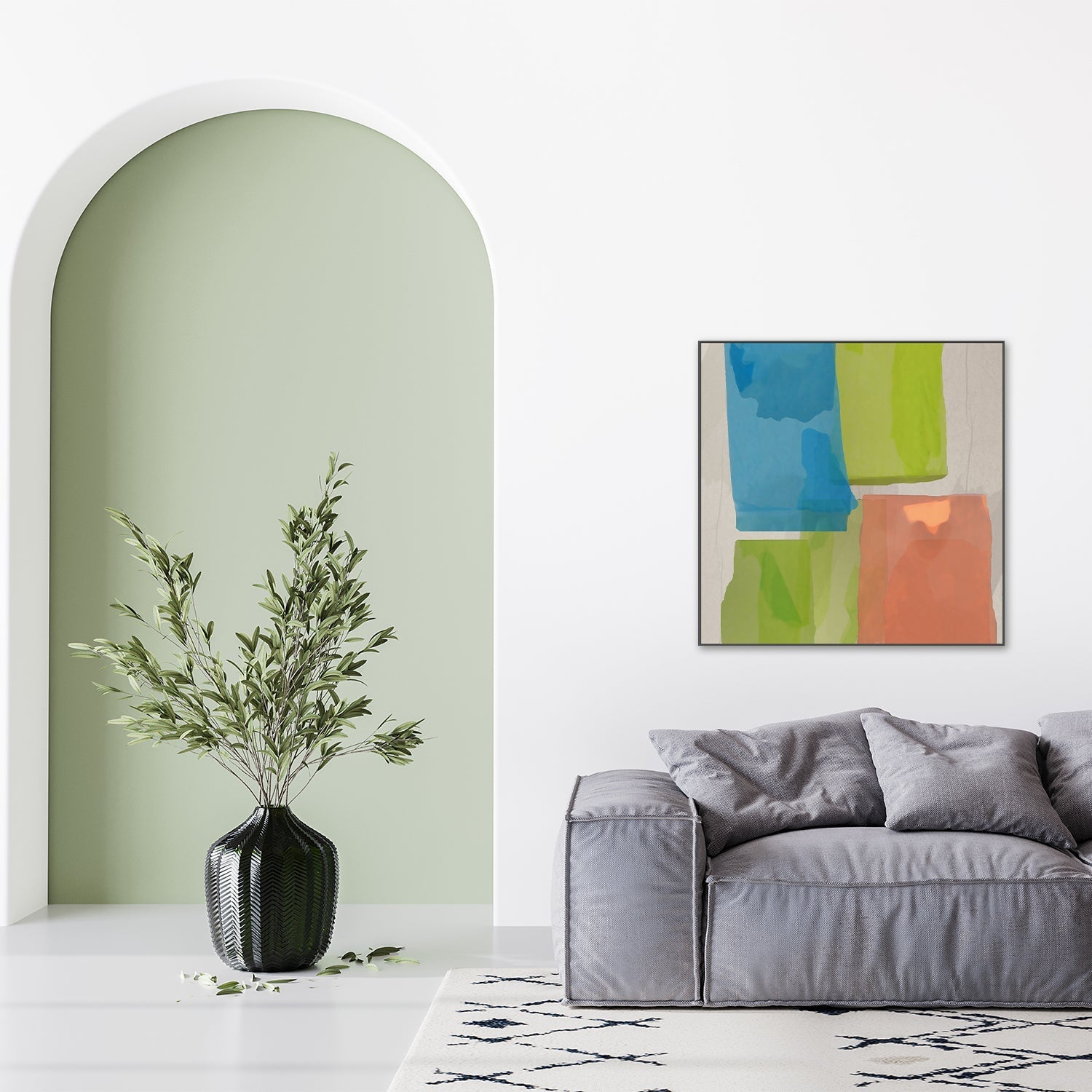 wall-art-print-canvas-poster-framed-Soft Bright Strokes , By Danny Singh-7