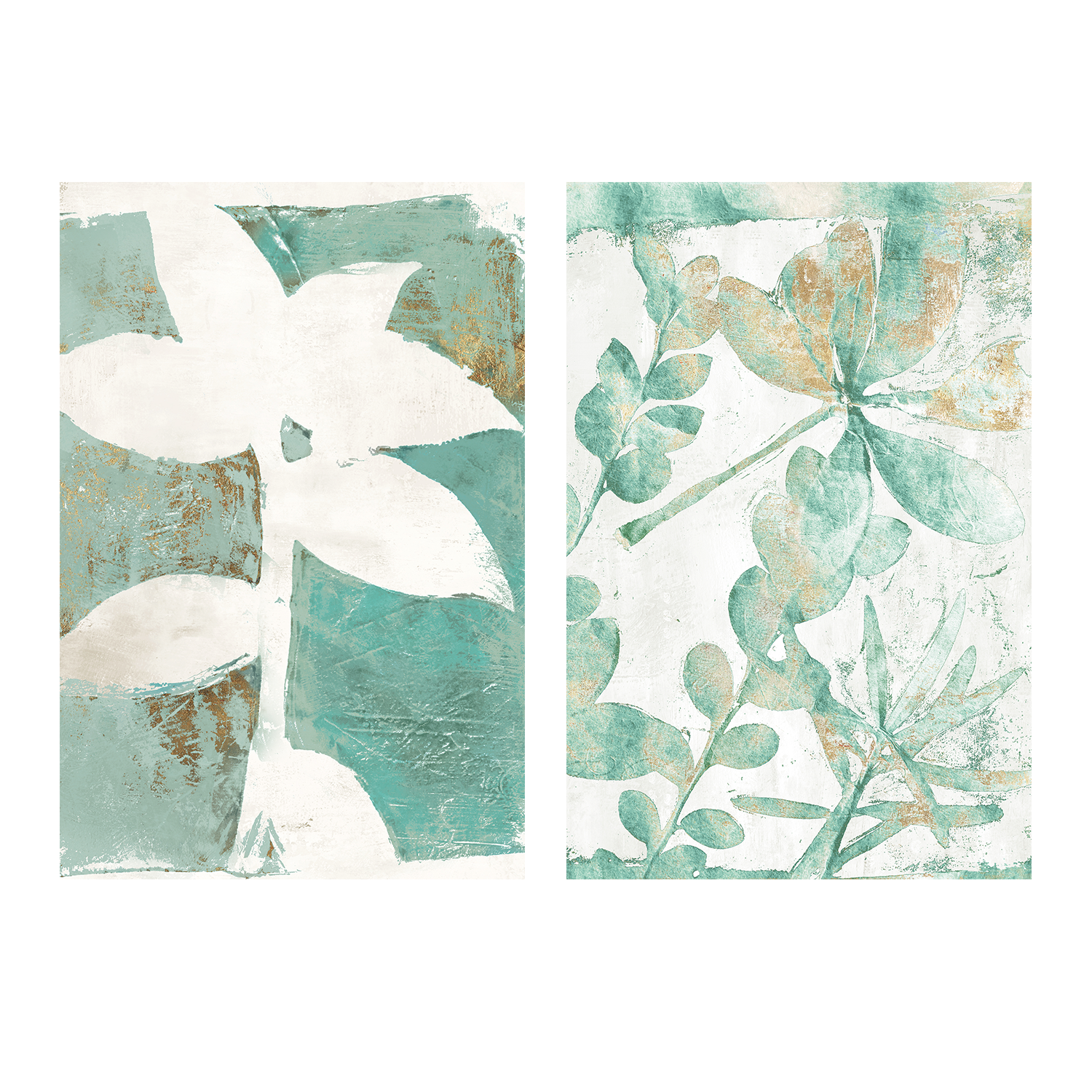 wall-art-print-canvas-poster-framed-Solitaire Flora Green & Garden Variety Green, Set Of 2 , By Elizabeth St Hilaire-1