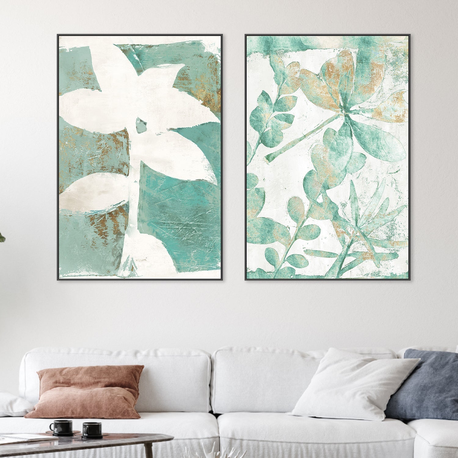wall-art-print-canvas-poster-framed-Solitaire Flora Green & Garden Variety Green, Set Of 2 , By Elizabeth St Hilaire-2