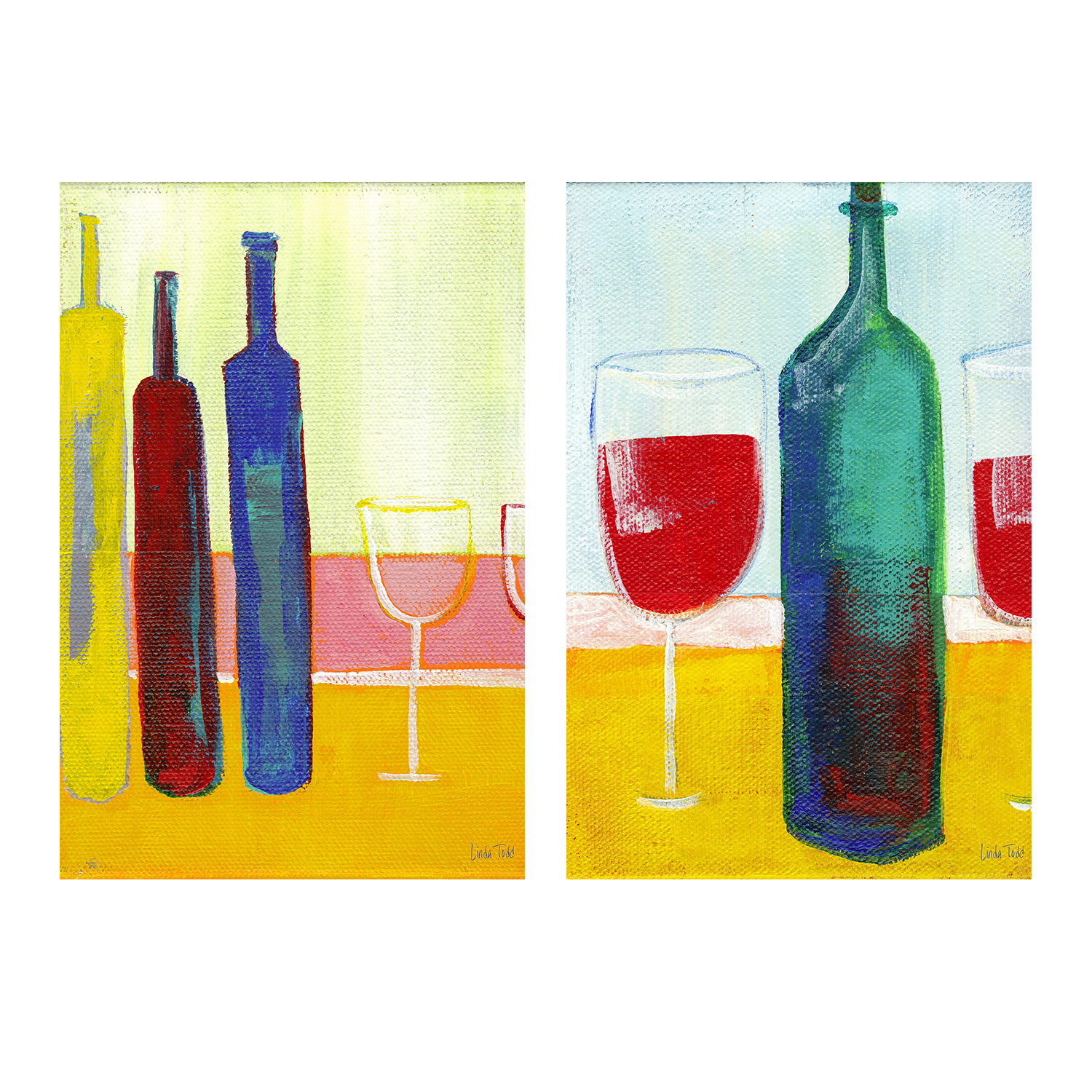 wall-art-print-canvas-poster-framed-Something To Drink & Something To Sip, Set Of 2 , By Linda Todd Buikema-1