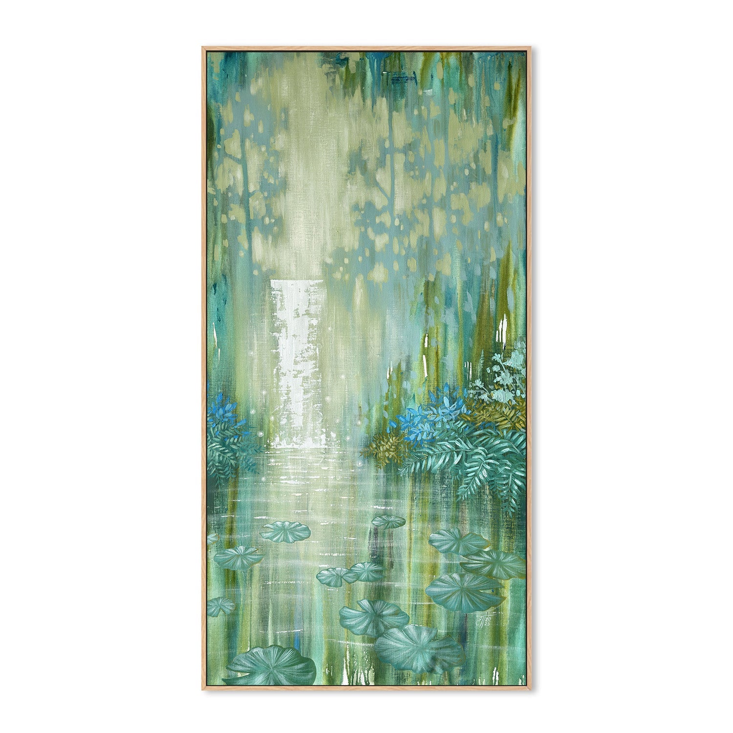 wall-art-print-canvas-poster-framed-Sparkling Waterfall and Pond-4