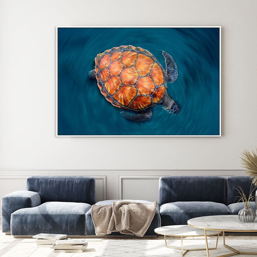wall-art-print-canvas-poster-framed-Spin turtle, by Sergi Garcia-by-Plus X Studio-Gioia Wall Art