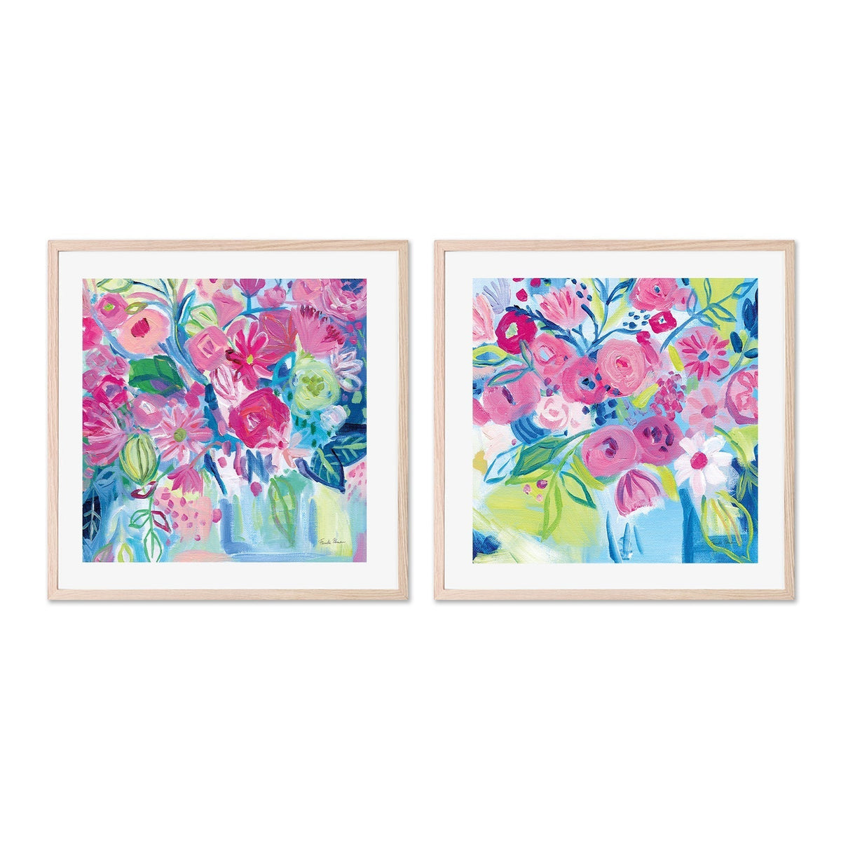 wall-art-print-canvas-poster-framed-Spring Burst, Style A & B, Set Of 2 , By Farida Zaman-GIOIA-WALL-ART