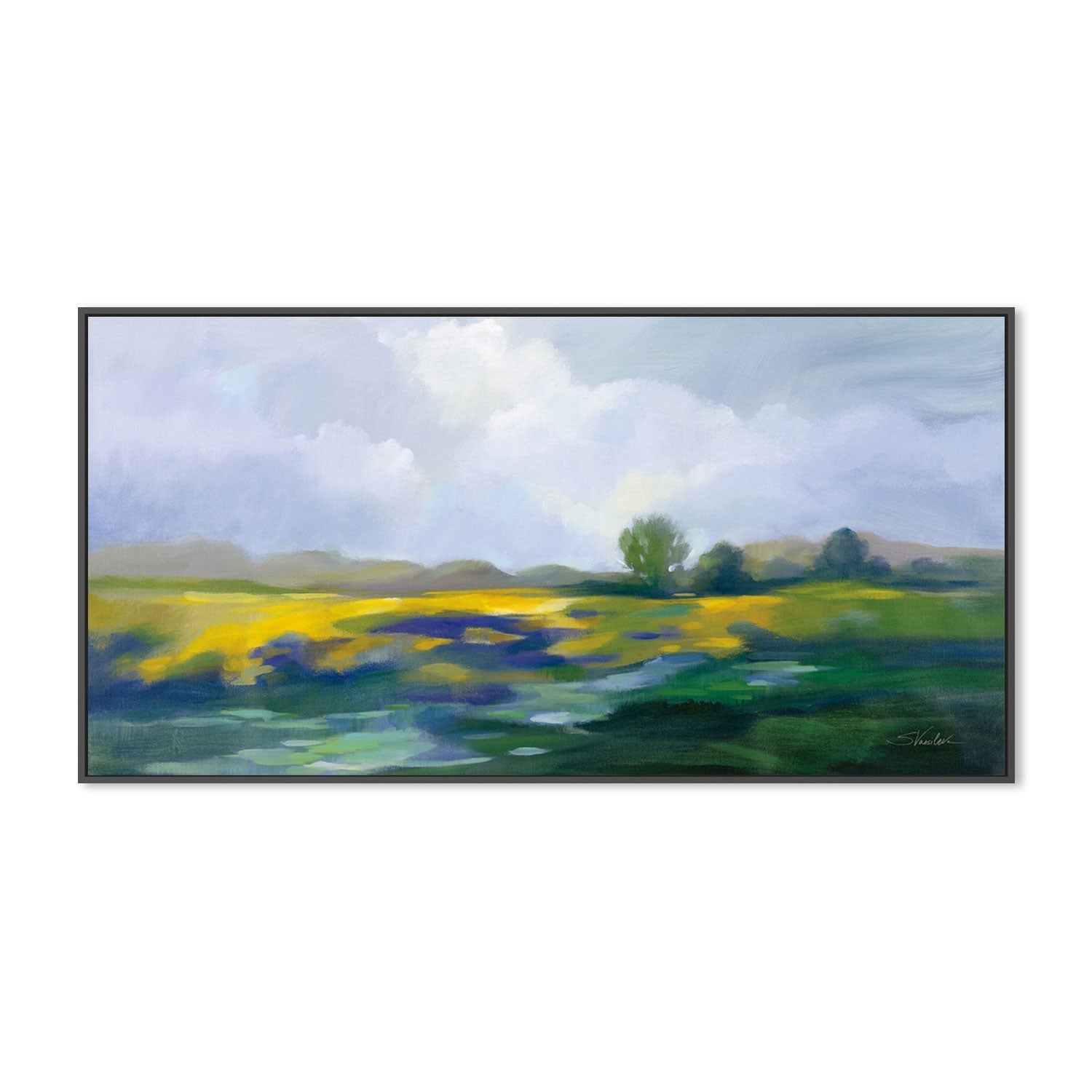 wall-art-print-canvas-poster-framed-Spring Green-by-Silvia Vassileva-Gioia Wall Art