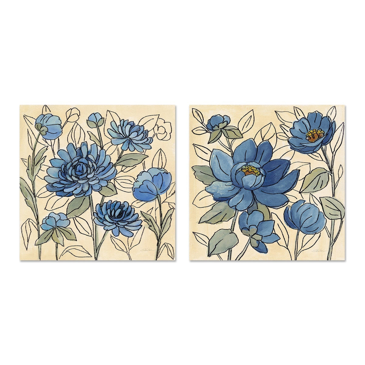wall-art-print-canvas-poster-framed-Spring Lace Floral, Set Of 2-by-Silvia Vassileva-Gioia Wall Art