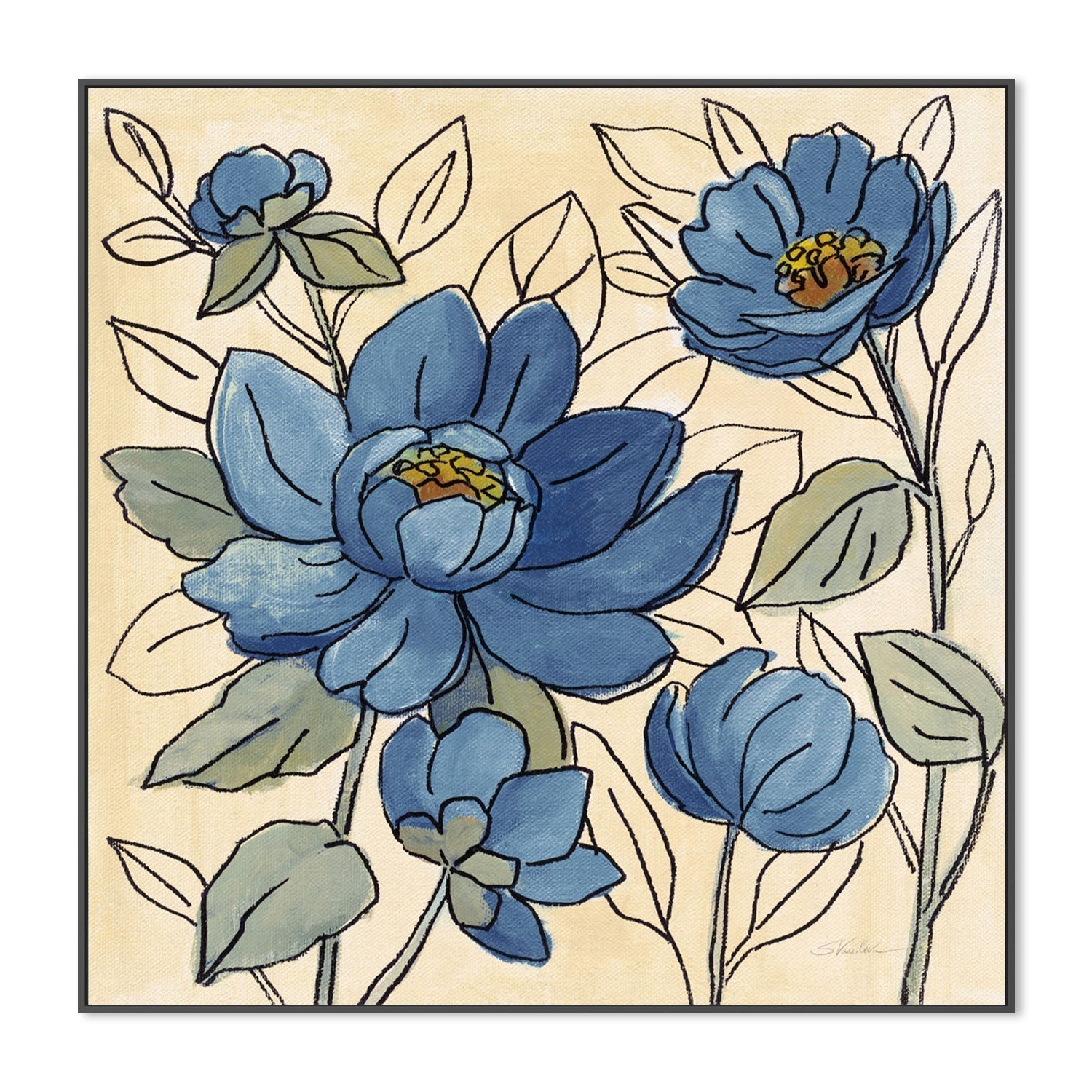 wall-art-print-canvas-poster-framed-Spring Lace Floral, Style D-by-Silvia Vassileva-Gioia Wall Art