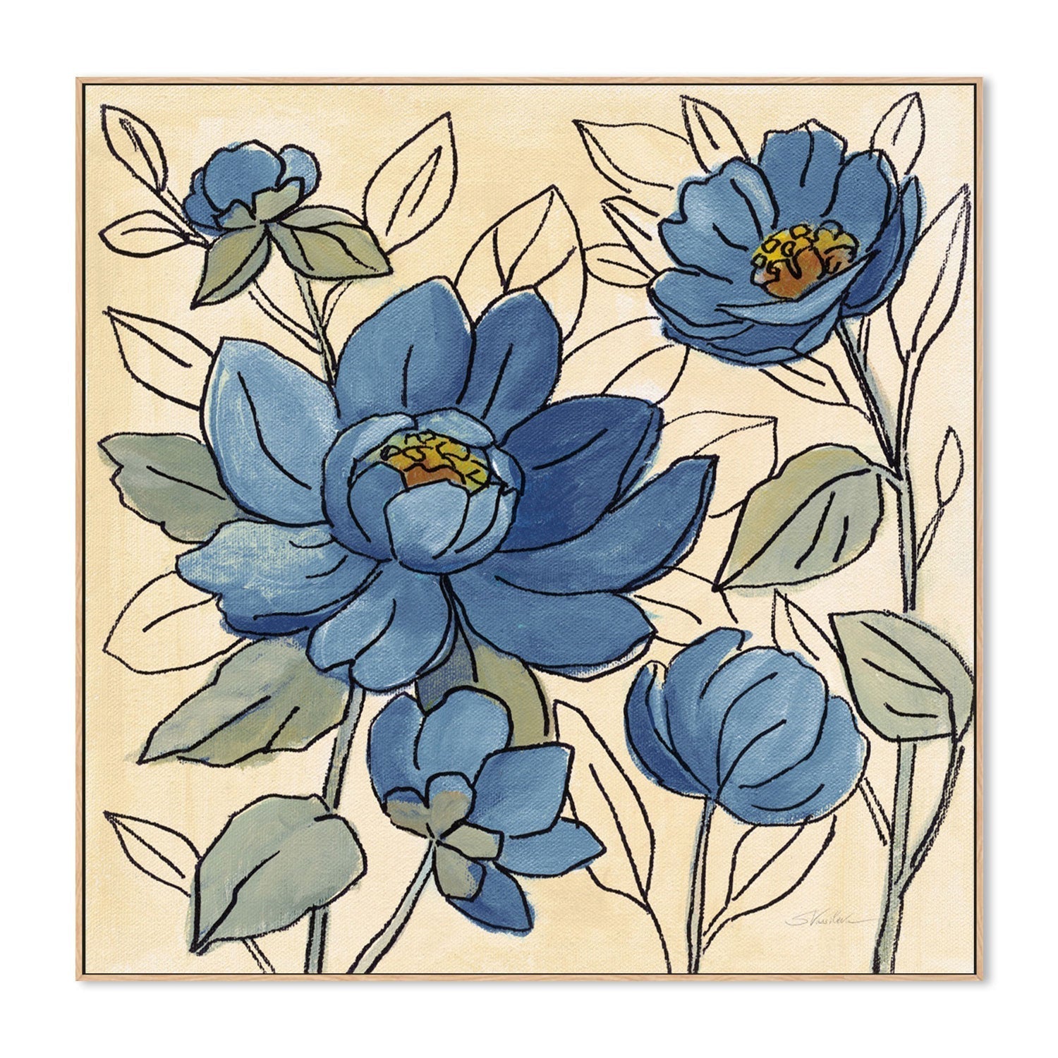 wall-art-print-canvas-poster-framed-Spring Lace Floral, Style D-by-Silvia Vassileva-Gioia Wall Art