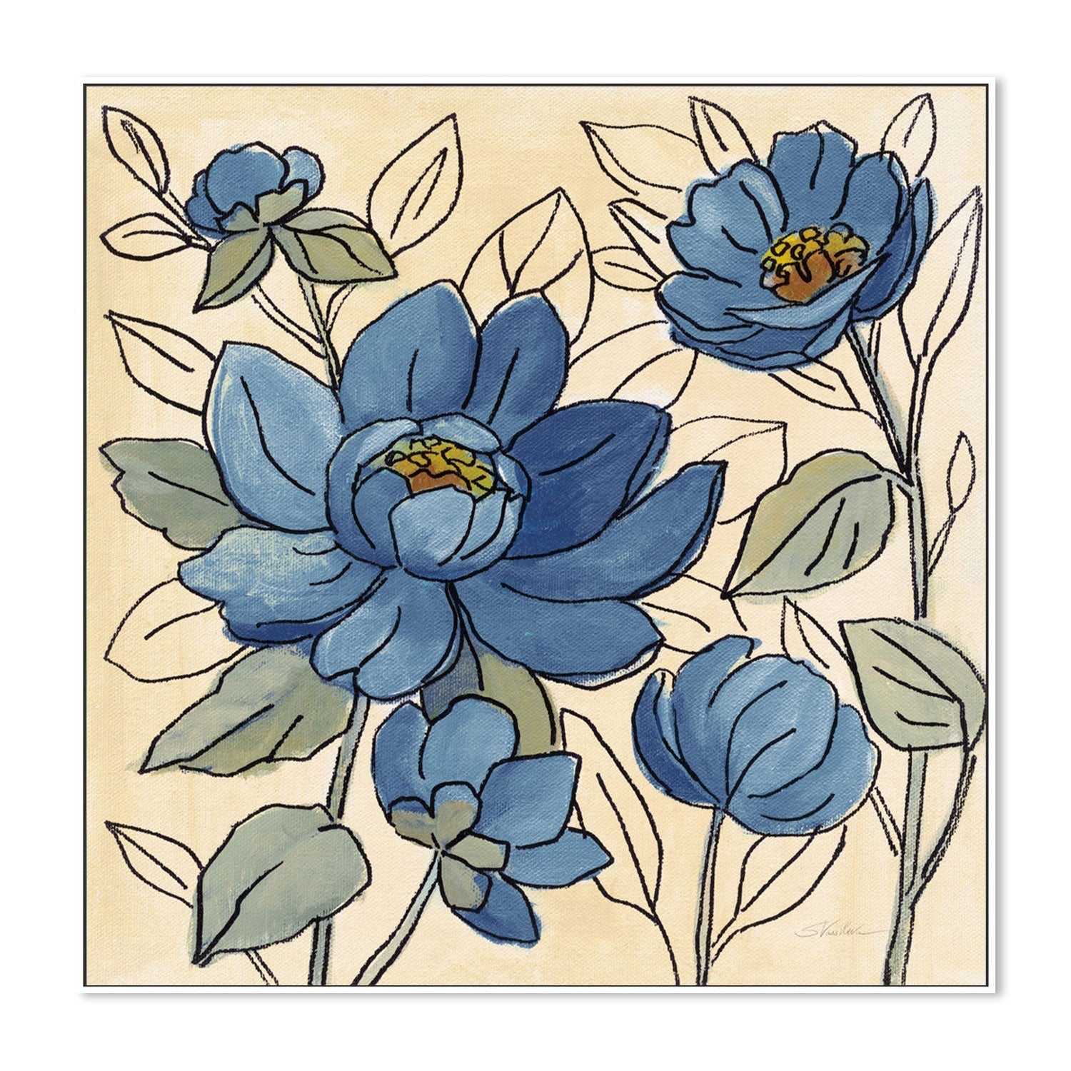 wall-art-print-canvas-poster-framed-Spring Lace Floral, Style D-by-Silvia Vassileva-Gioia Wall Art