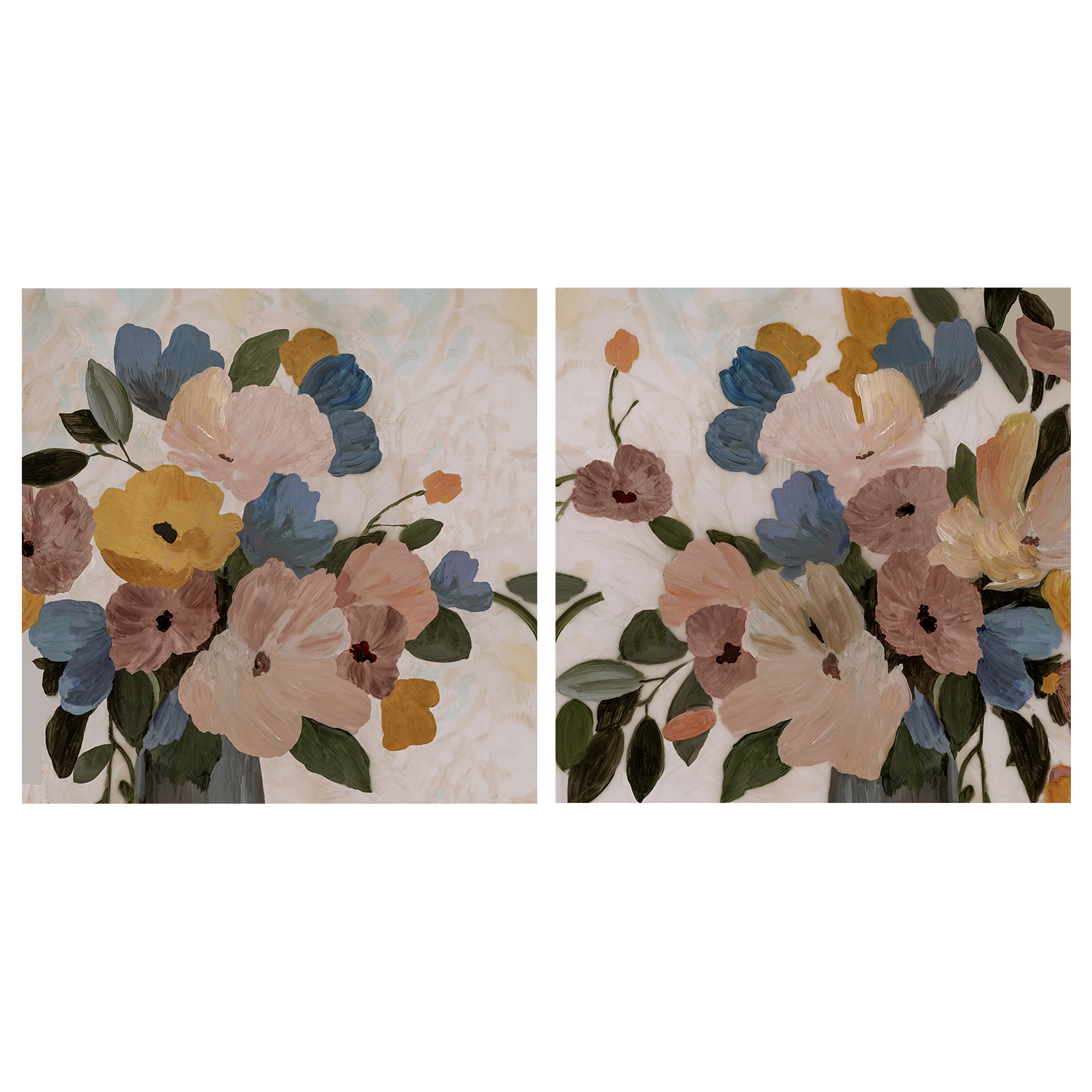 wall-art-print-canvas-poster-framed-Spring Picks Mocha Tone, Style A & B, Set Of 2 , By Asia Jensen-1