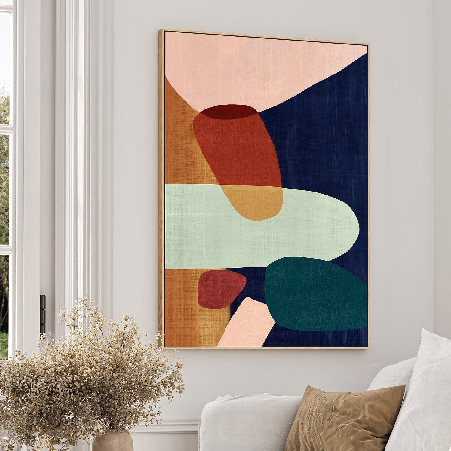 wall-art-print-canvas-poster-framed-Stacking Pebbles, Style A , By Eva Watts-2