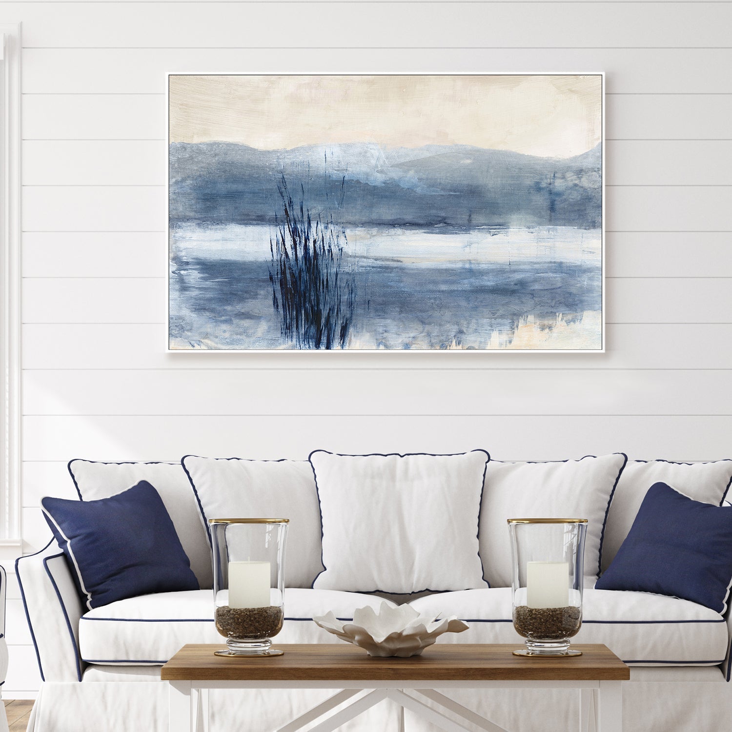 wall-art-print-canvas-poster-framed-Still Blue Water, Style A , By Maya Woods-2