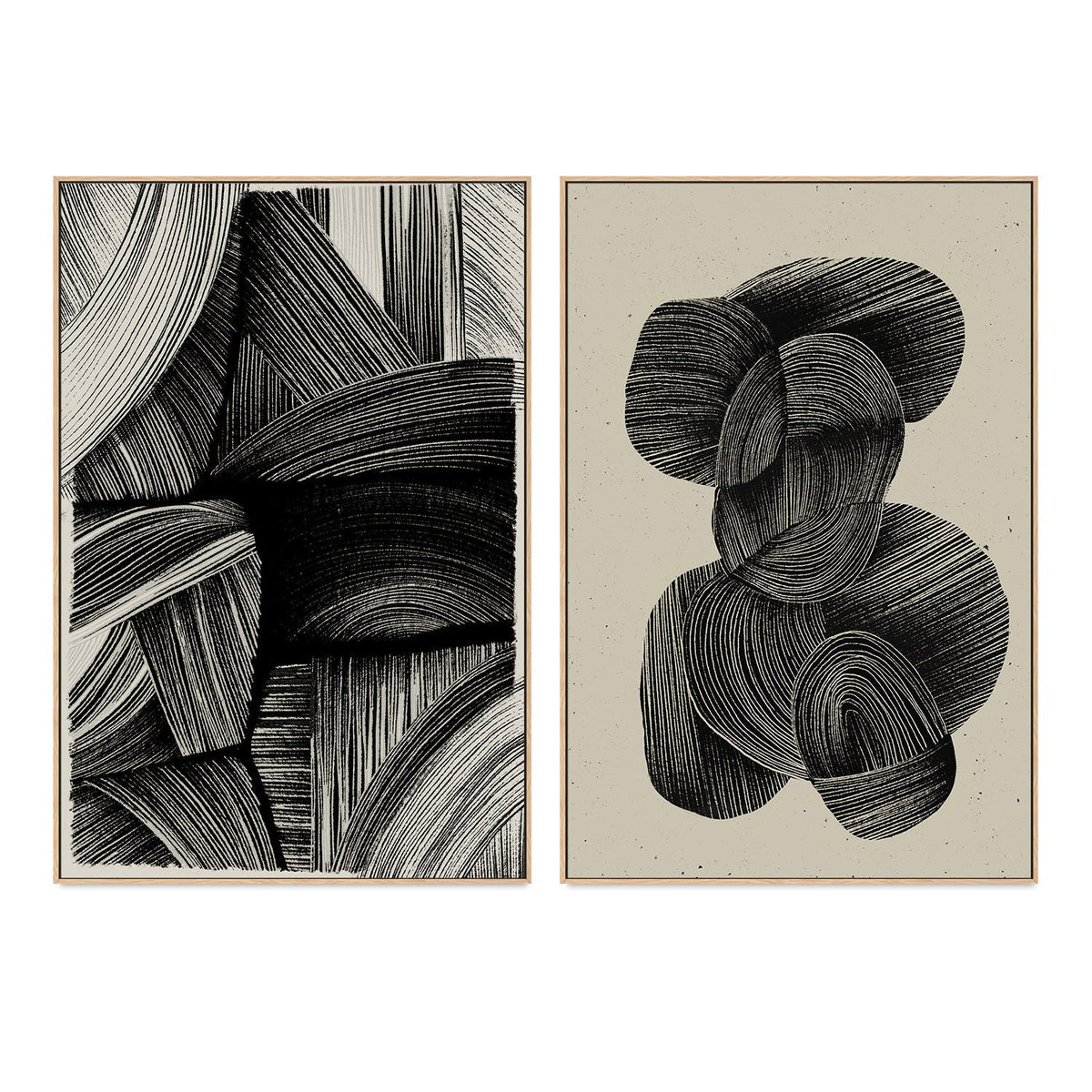 wall-art-print-canvas-poster-framed-Straw, Style A & B, Set Of 2 , By Treechild-GIOIA-WALL-ART