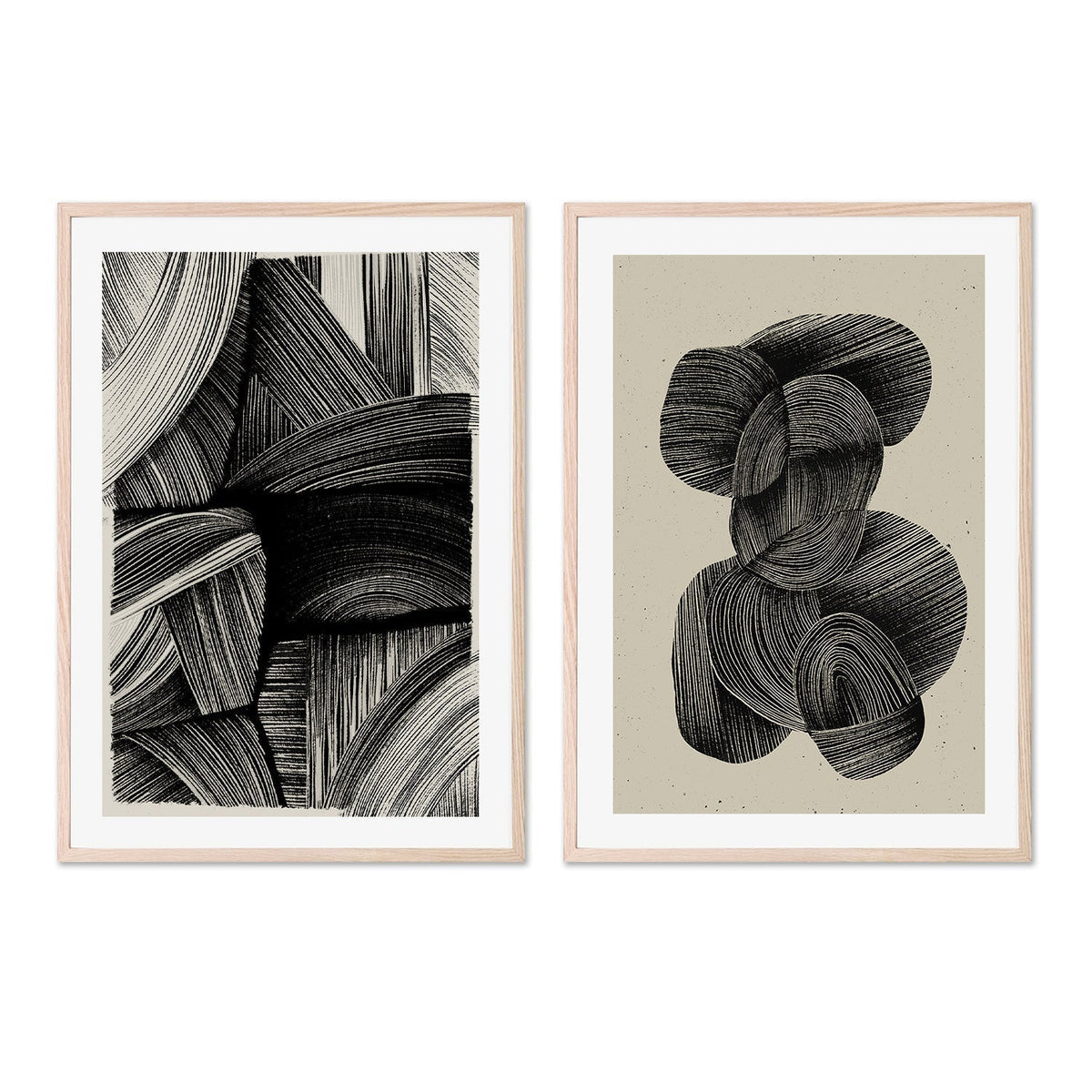 wall-art-print-canvas-poster-framed-Straw, Style A & B, Set Of 2 , By Treechild-GIOIA-WALL-ART