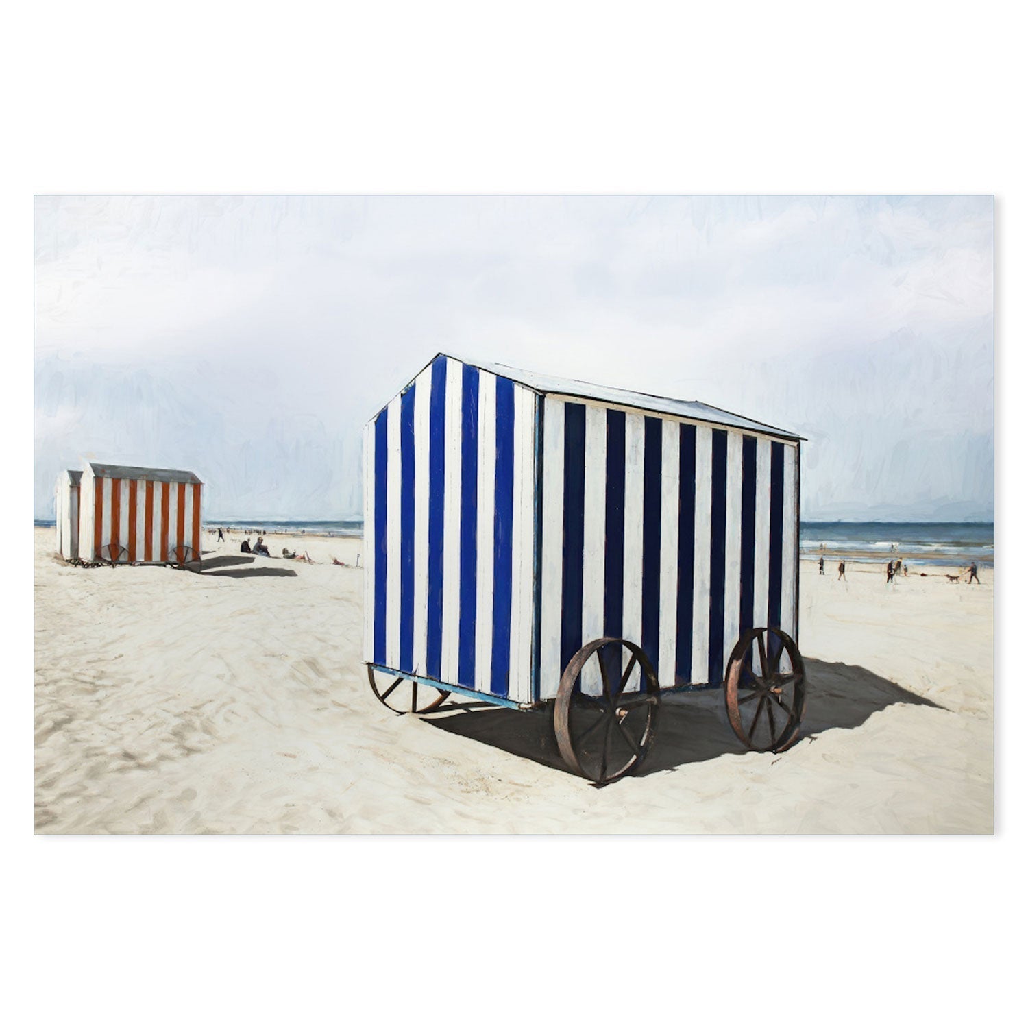 wall-art-print-canvas-poster-framed-Striped Beach Boxes , By Gilbert Claes-GIOIA-WALL-ART