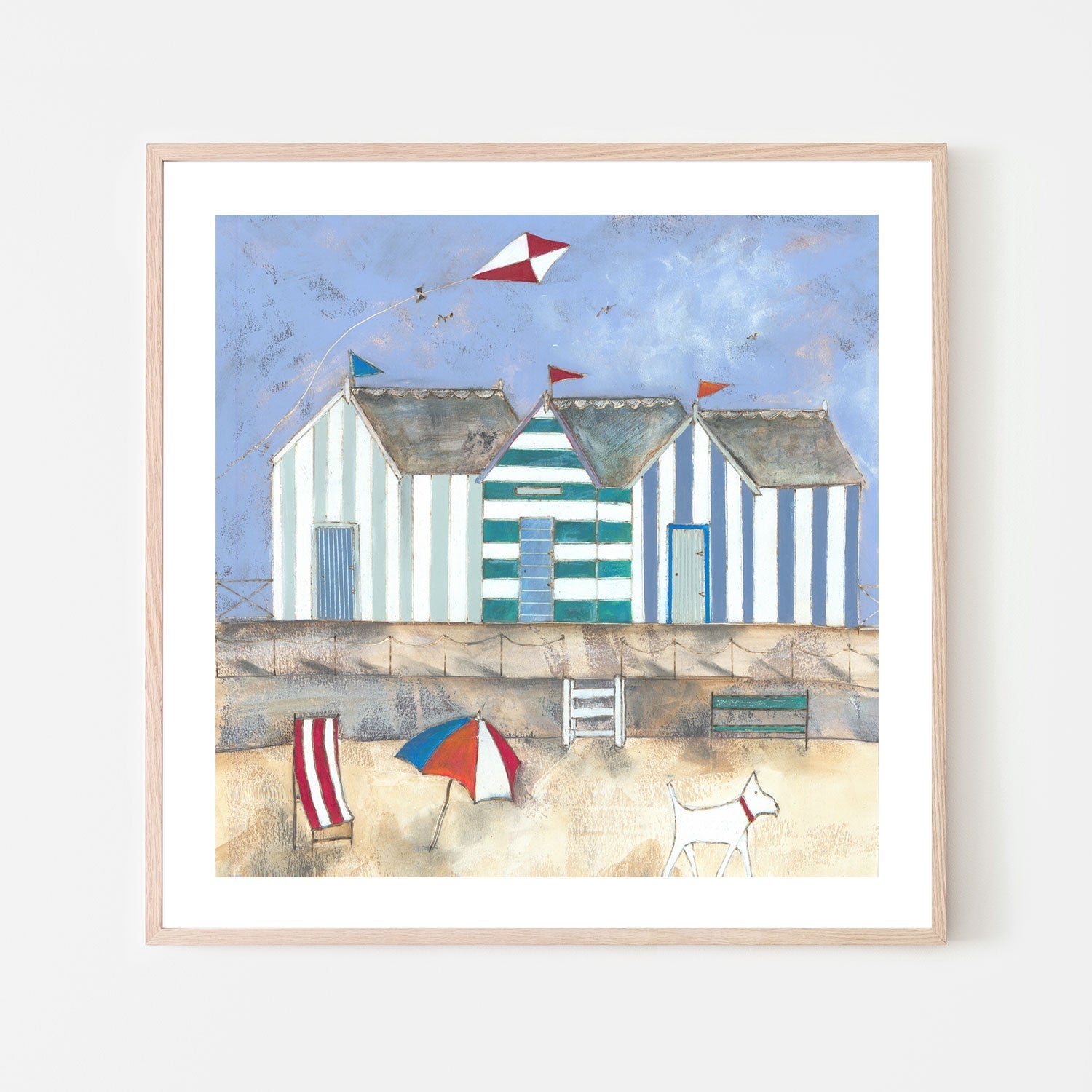 wall-art-print-canvas-poster-framed-Striped Beach Huts , By Louise O'Hara-6
