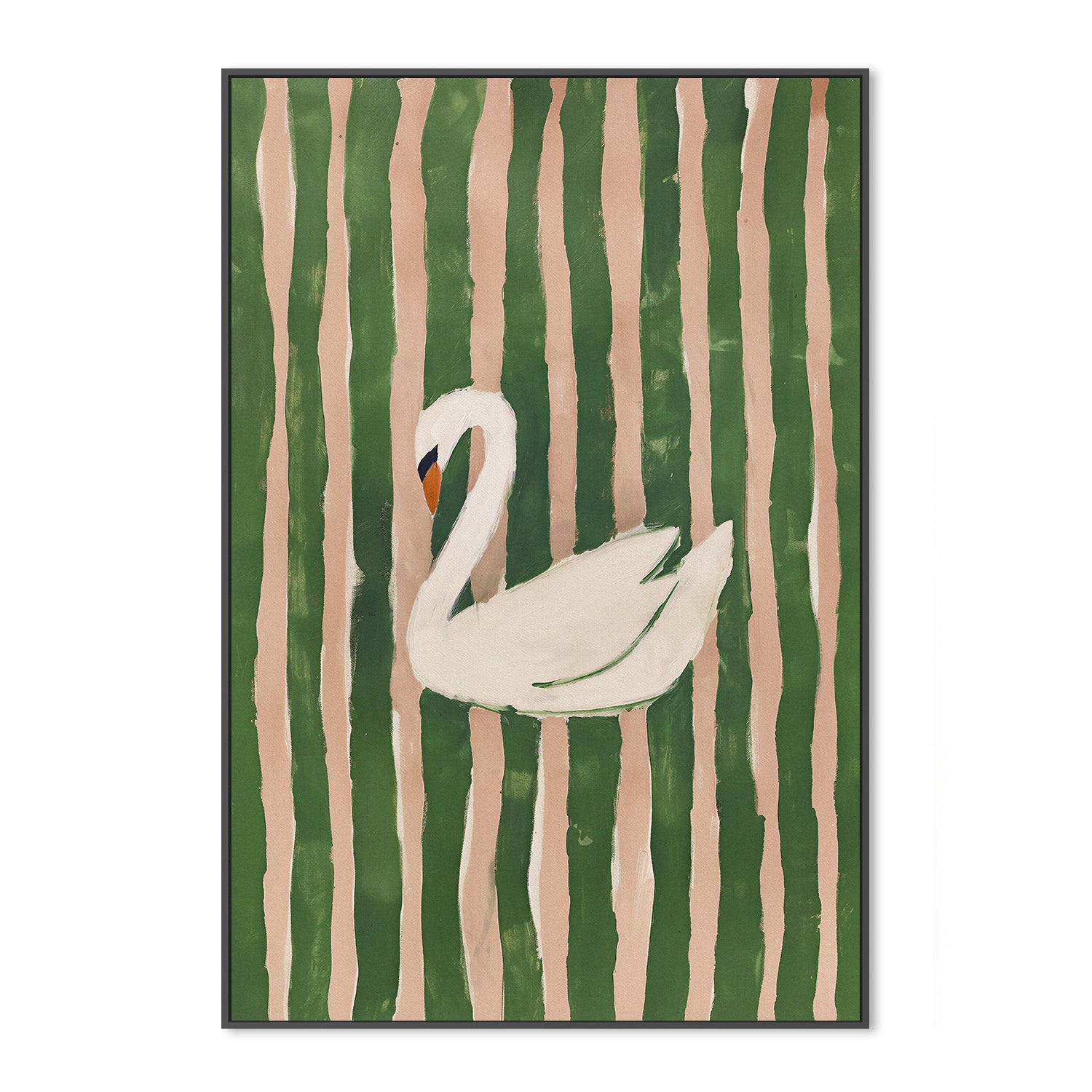 wall-art-print-canvas-poster-framed-striped swan-3