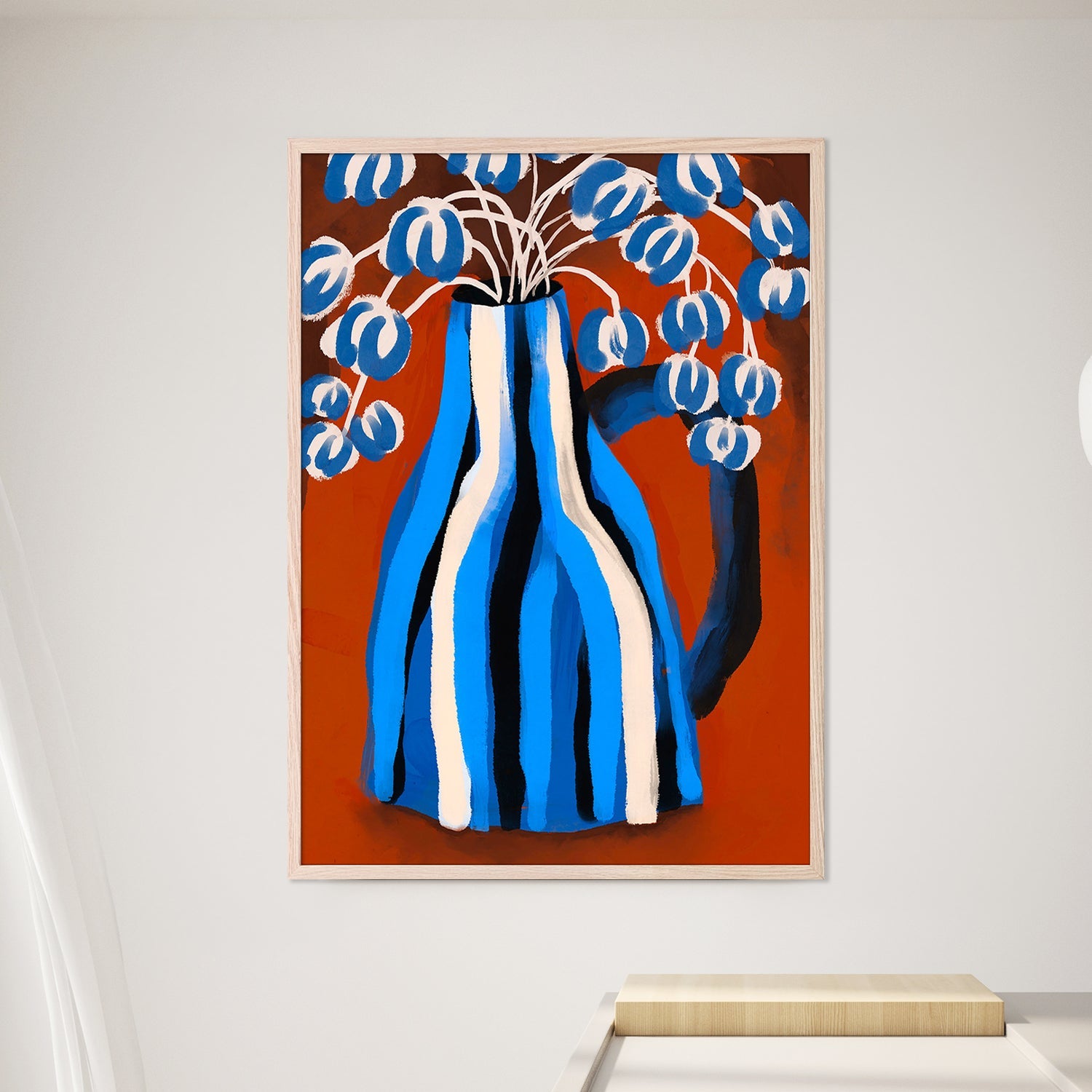 wall-art-print-canvas-poster-framed-Striped Vase Blooms-2