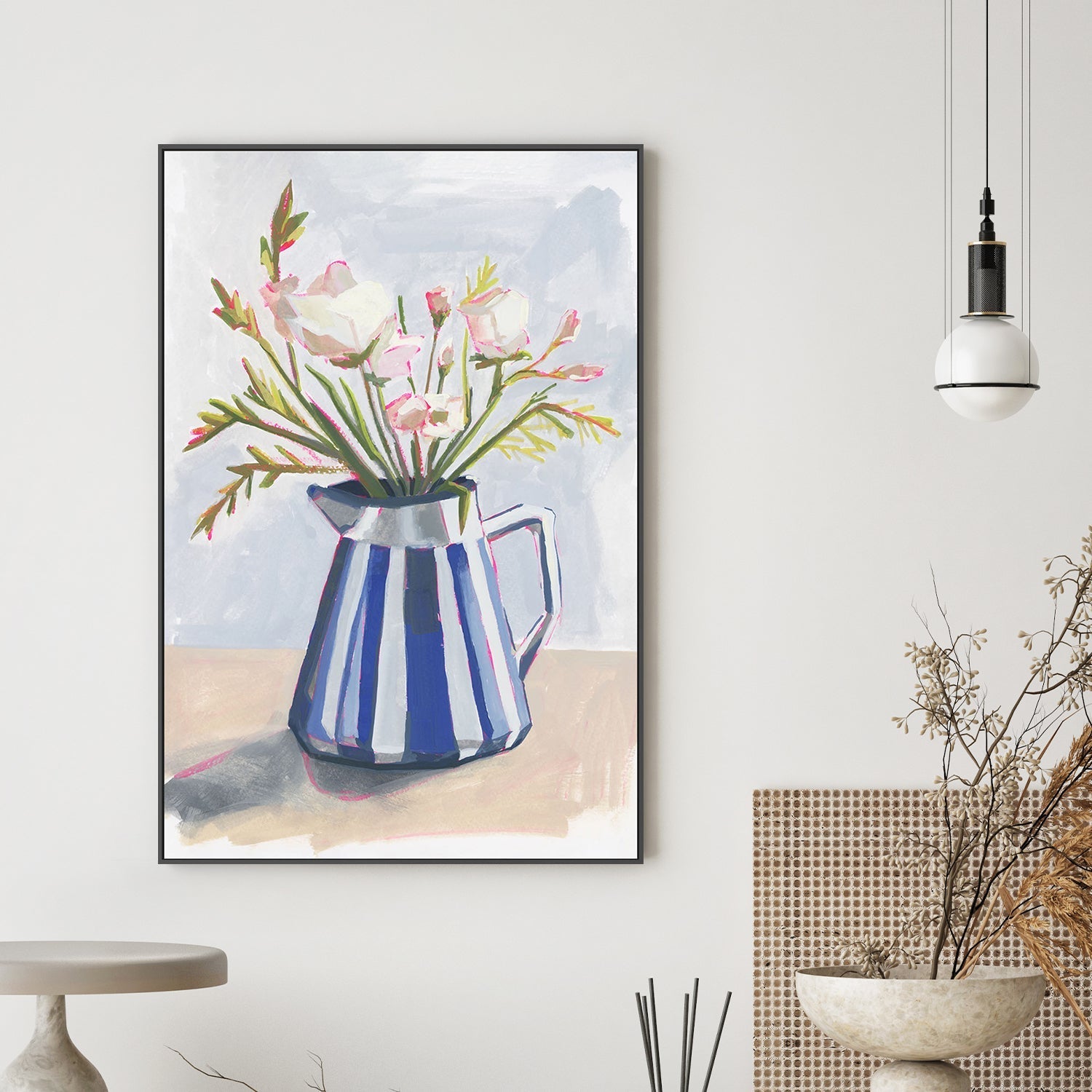 wall-art-print-canvas-poster-framed-Striped Vase, Style A , By Lucrecia Caporale-2