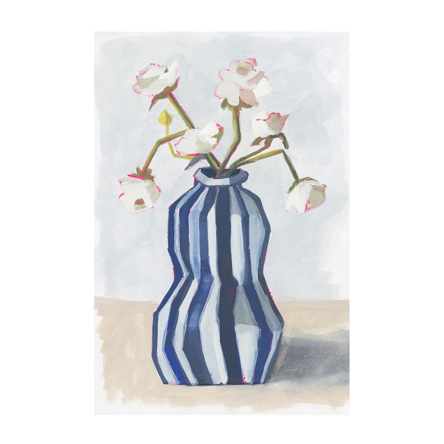 wall-art-print-canvas-poster-framed-Striped Vase, Style B , By Lucrecia Caporale-1