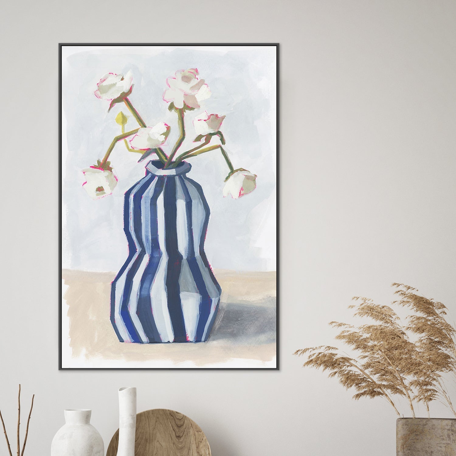 wall-art-print-canvas-poster-framed-Striped Vase, Style B , By Lucrecia Caporale-2