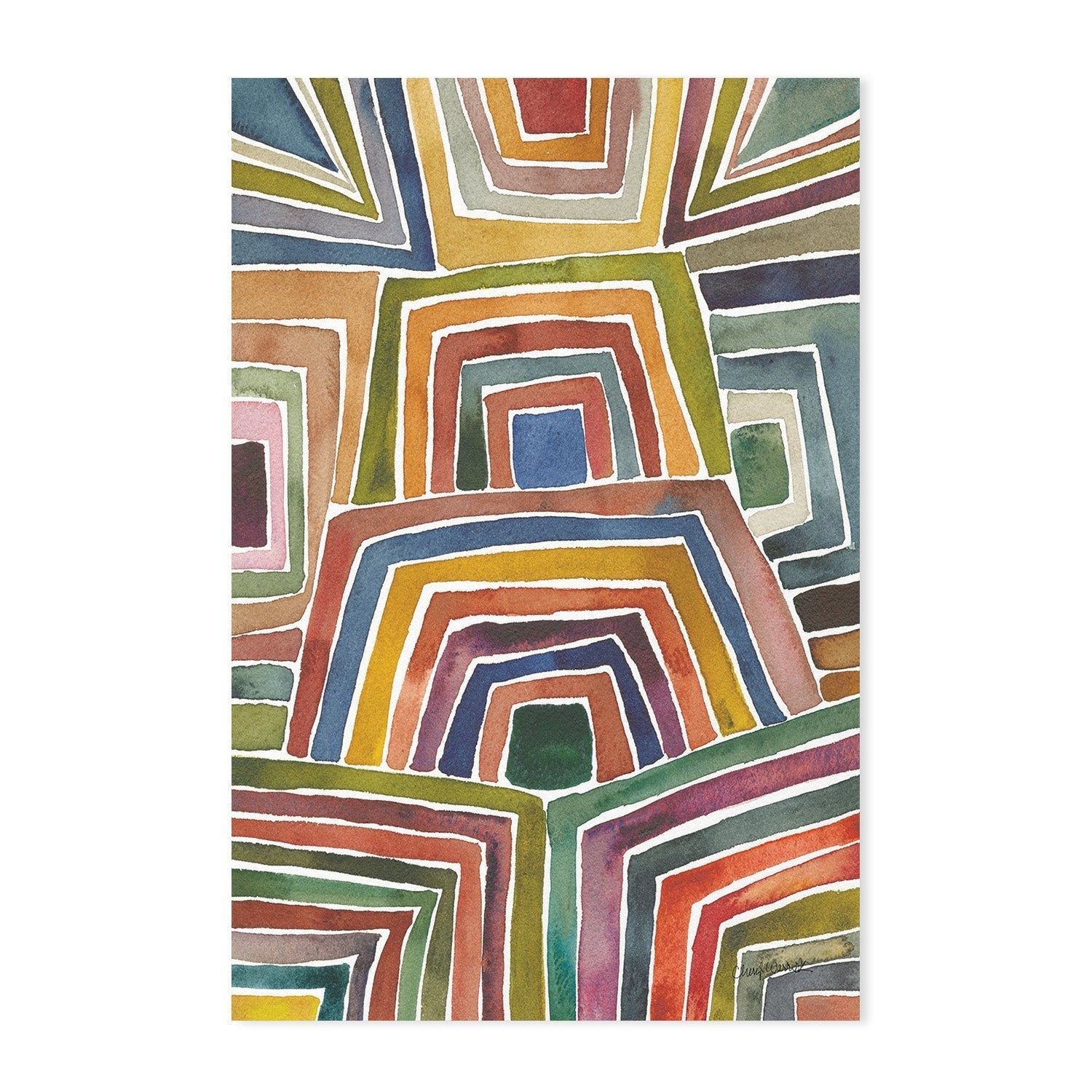 wall-art-print-canvas-poster-framed-Stripes, Style A & B, Set Of 2-GIOIA-WALL-ART