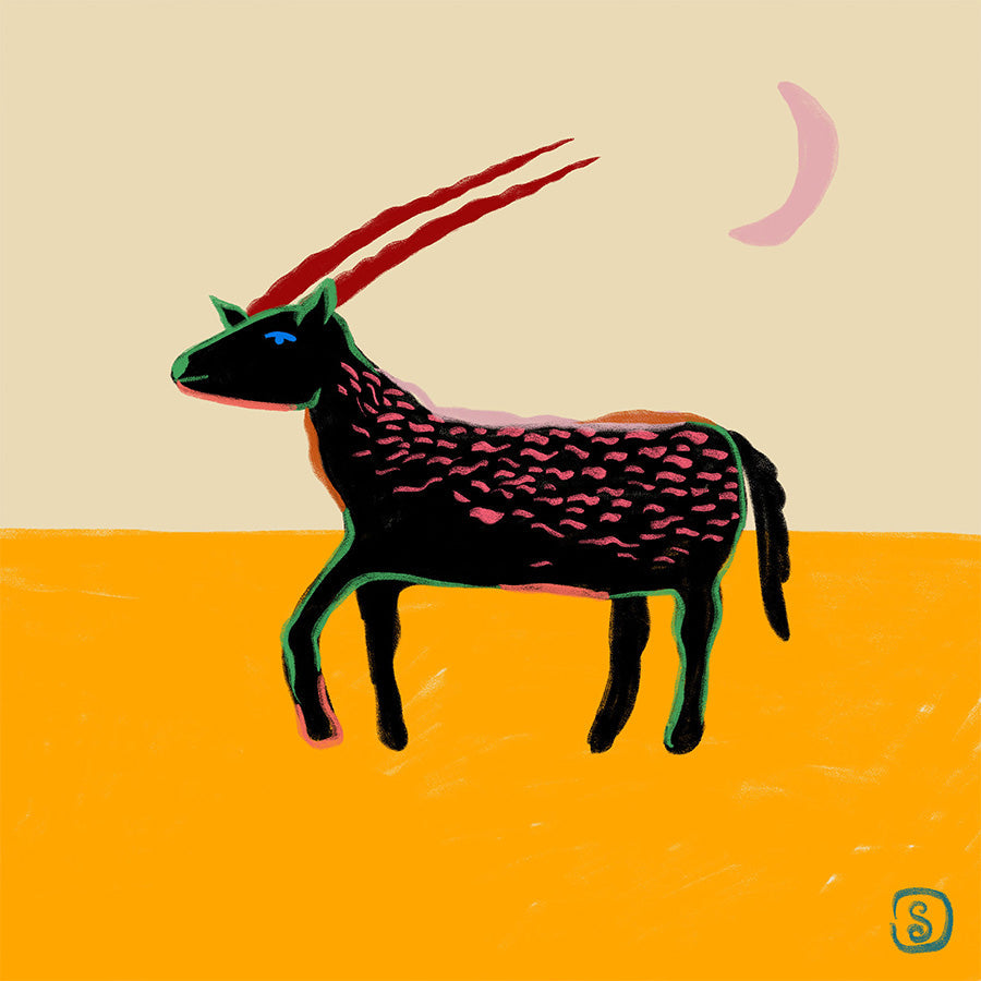 wall-art-print-canvas-poster-framed-Stylized Animal With Vibrant Colors-1