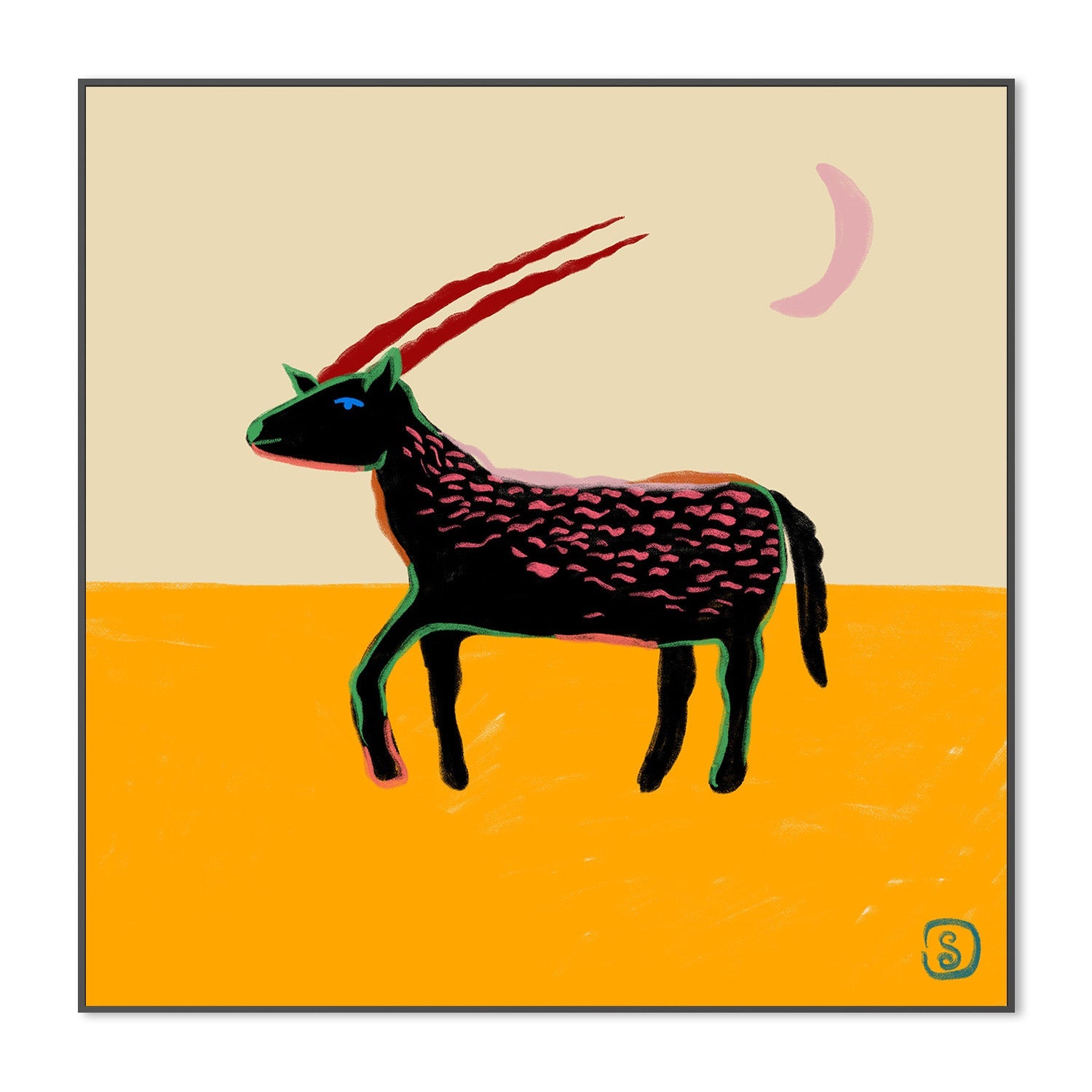 wall-art-print-canvas-poster-framed-Stylized Animal With Vibrant Colors-3