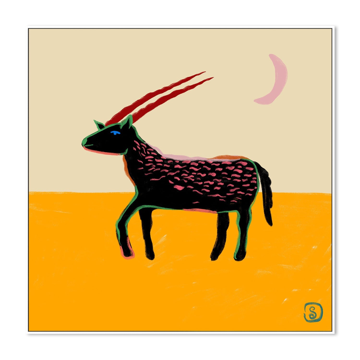 wall-art-print-canvas-poster-framed-Stylized Animal With Vibrant Colors-5