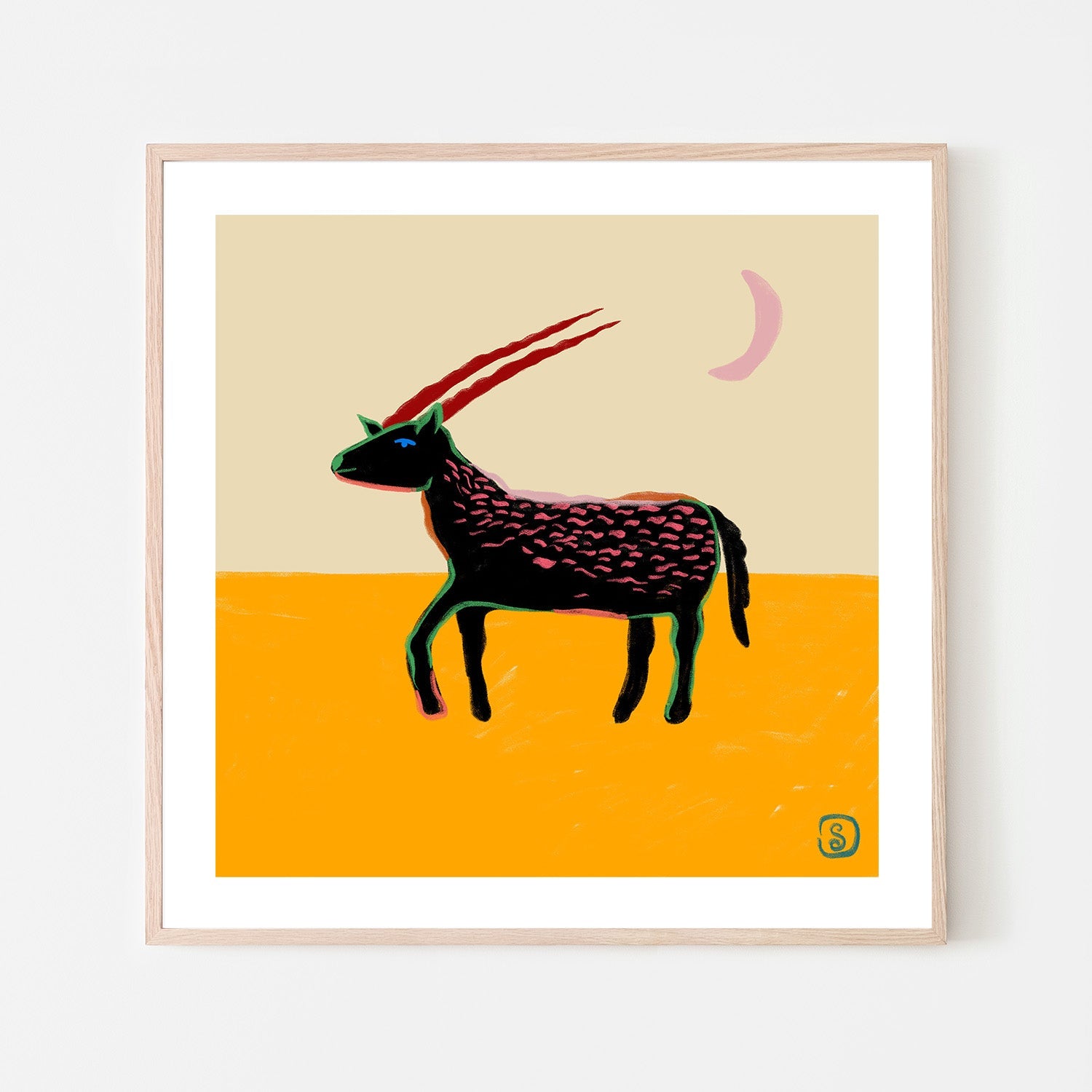 wall-art-print-canvas-poster-framed-Stylized Animal With Vibrant Colors-6