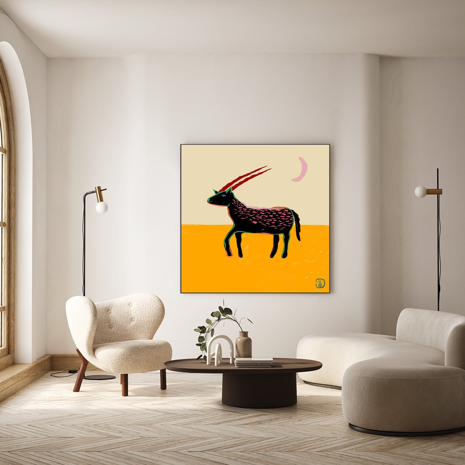 wall-art-print-canvas-poster-framed-Stylized Animal With Vibrant Colors-7