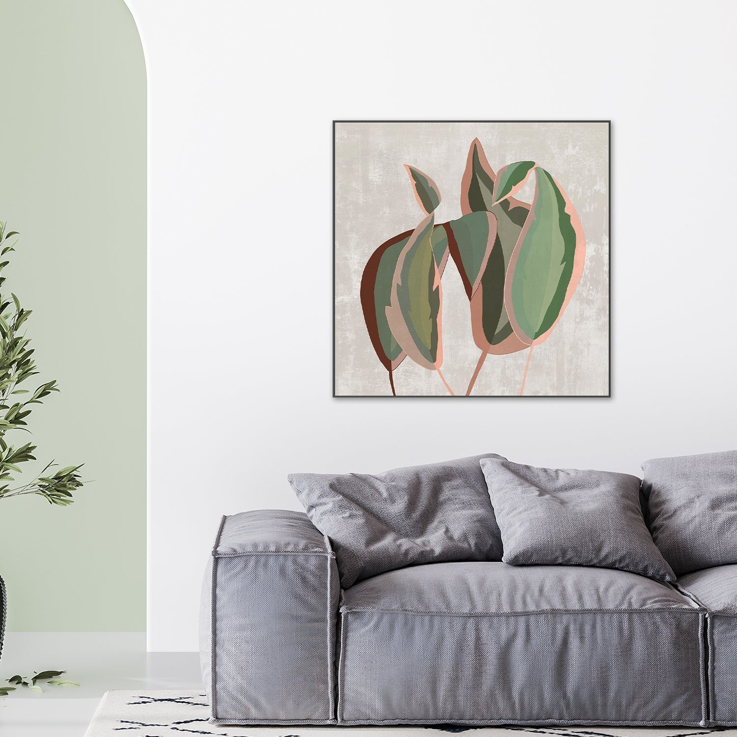 wall-art-print-canvas-poster-framed-Subdued Tropic Fern-2