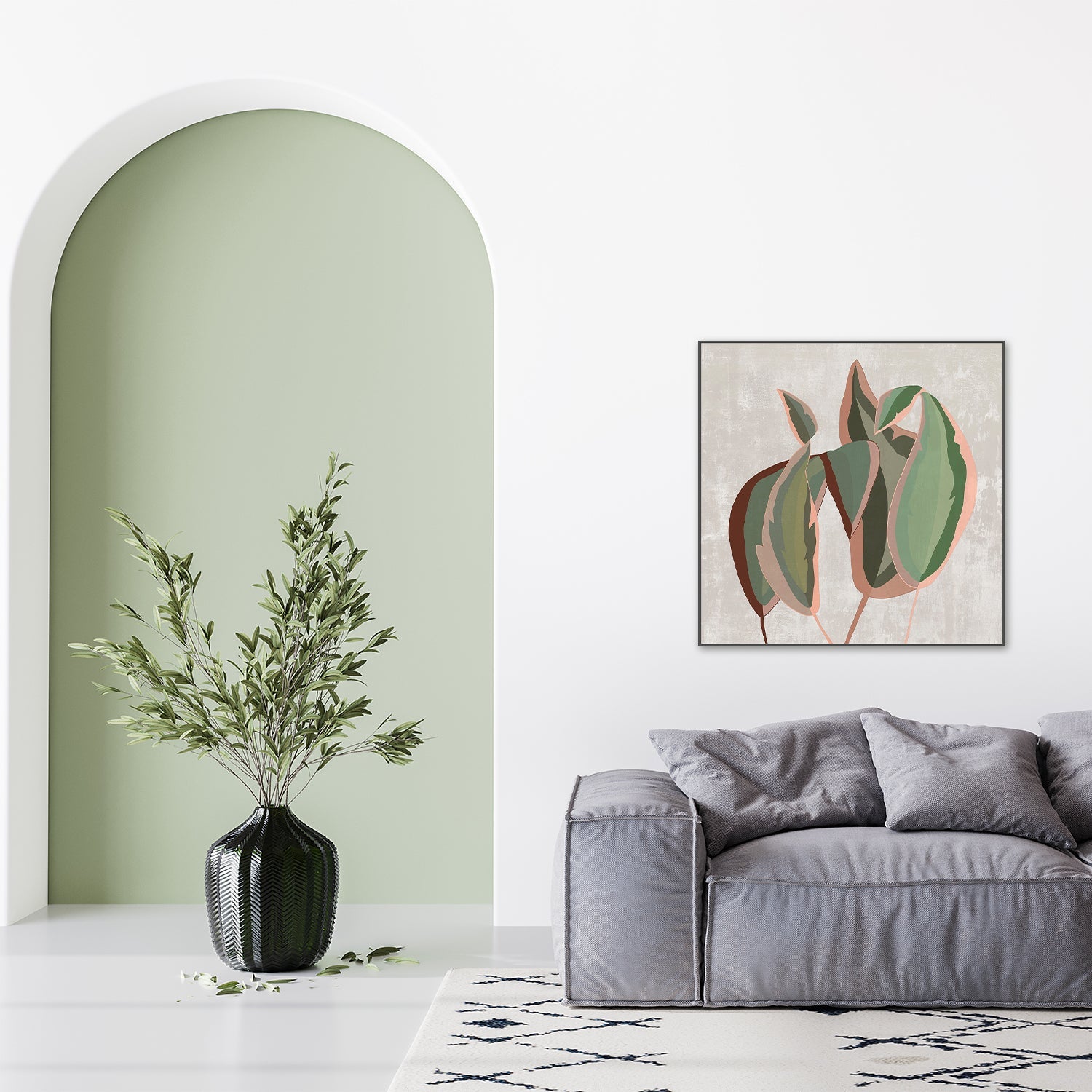 wall-art-print-canvas-poster-framed-Subdued Tropic Fern-7
