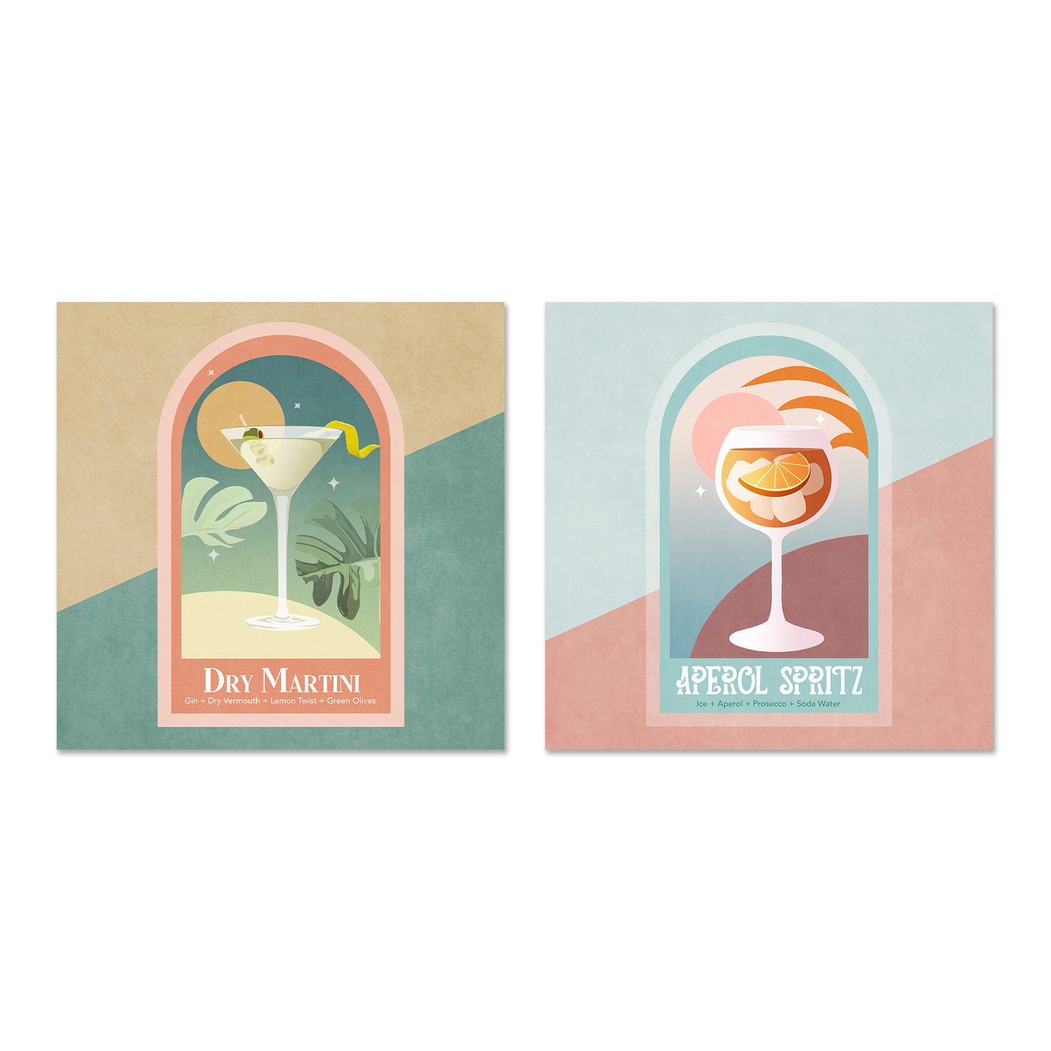 wall-art-print-canvas-poster-framed-Summer Cocktails, Set Of 2 , By Emel Tunaboylu-GIOIA-WALL-ART