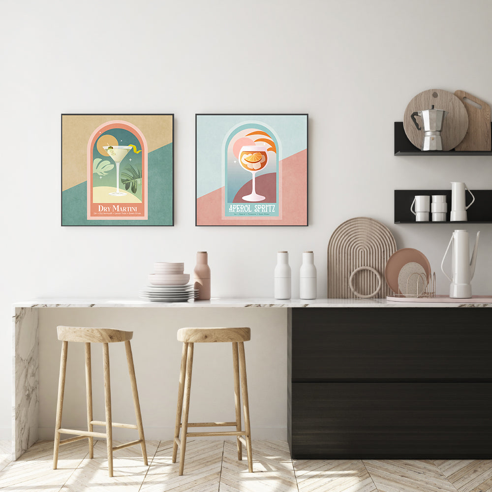 wall-art-print-canvas-poster-framed-Summer Cocktails, Set Of 2 , By Emel Tunaboylu-GIOIA-WALL-ART